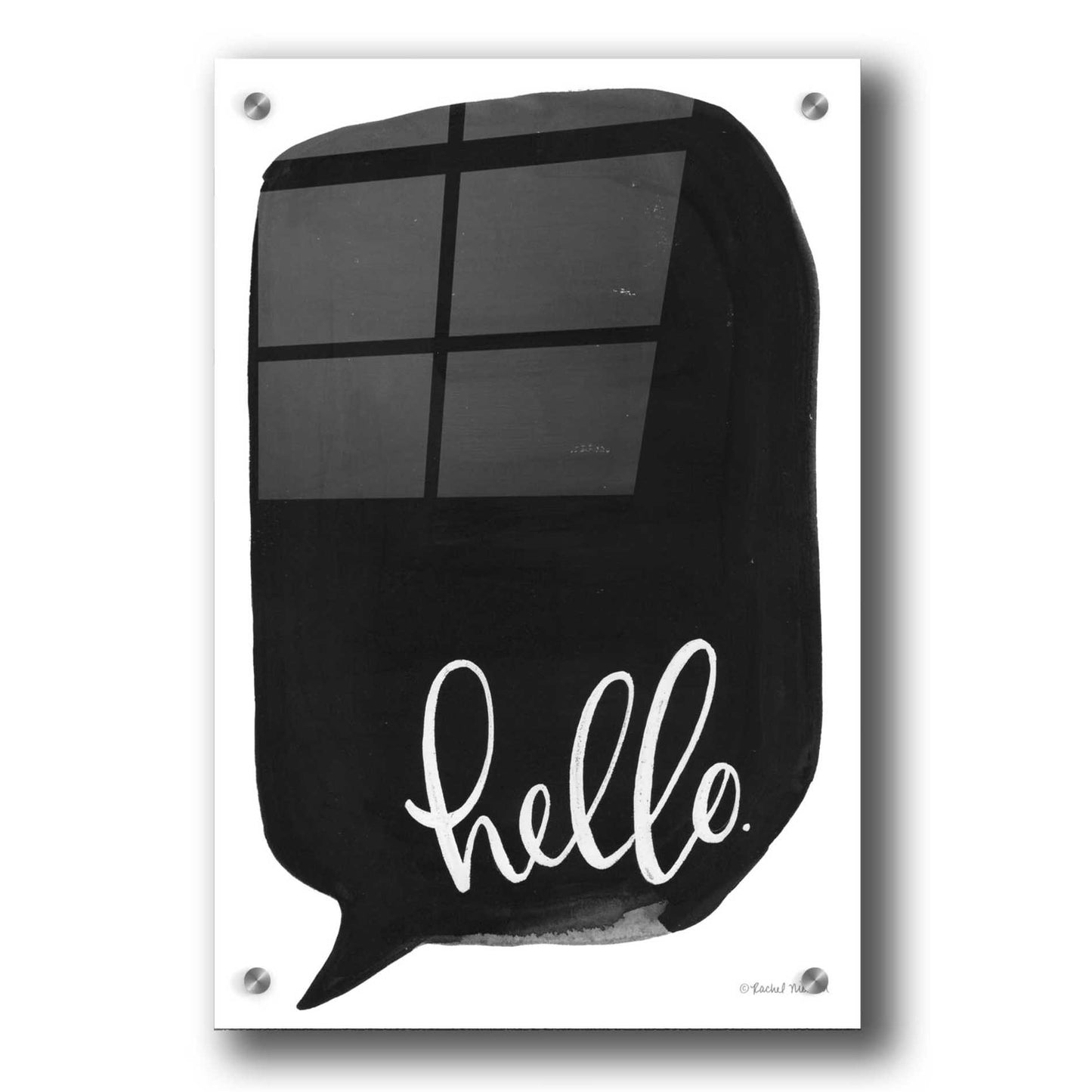 Epic Art 'Hello' by Rachel Nieman, Acrylic Glass Wall Art,24x36