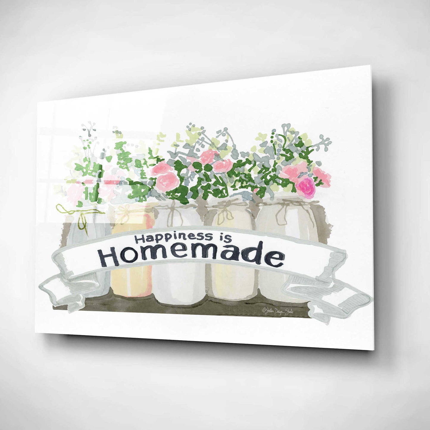 Epic Art 'Happiness is Homemade' by Stellar Design Studio, Acrylic Glass Wall Art,16x12