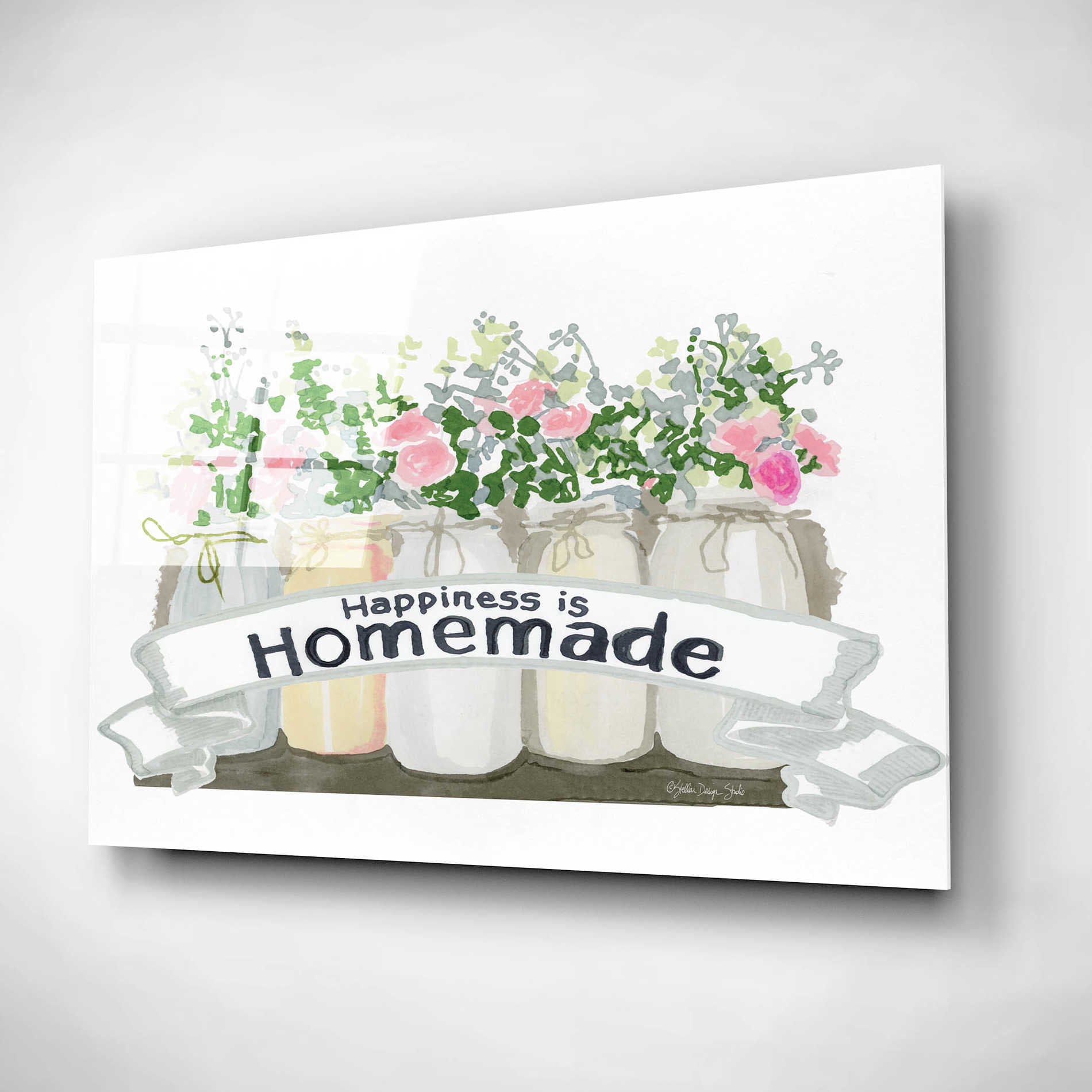 Epic Art 'Happiness is Homemade' by Stellar Design Studio, Acrylic Glass Wall Art,16x12