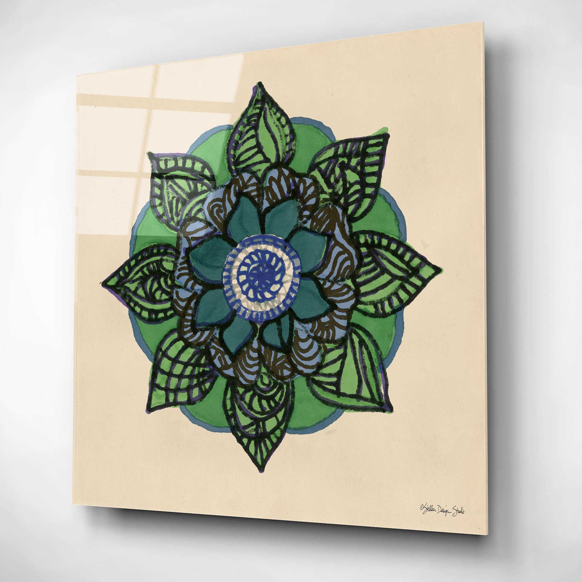 Epic Art 'Mandala 2' by Stellar Design Studio, Acrylic Glass Wall Art,12x12