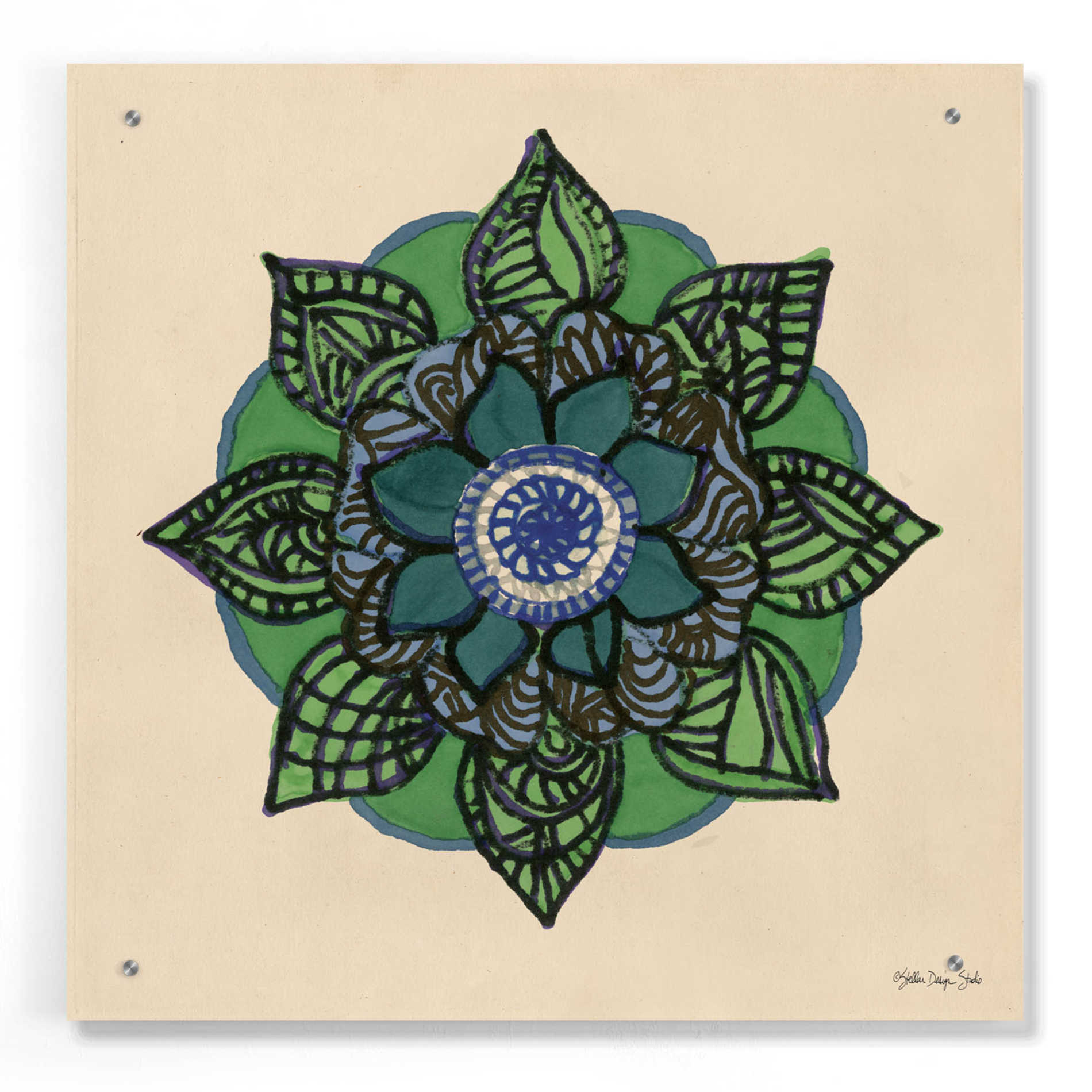 Epic Art 'Mandala 2' by Stellar Design Studio, Acrylic Glass Wall Art,24x24