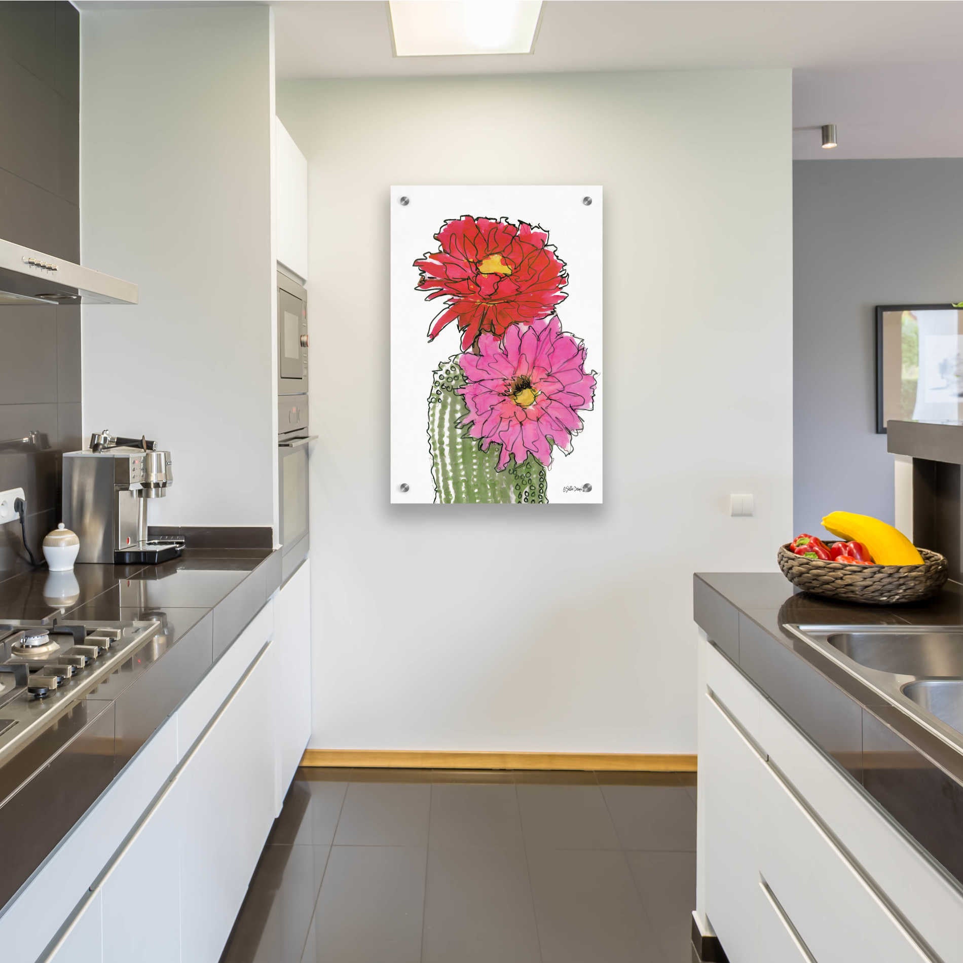 Epic Art 'Cactus Flower 1' by Stellar Design Studio, Acrylic Glass Wall Art,24x36