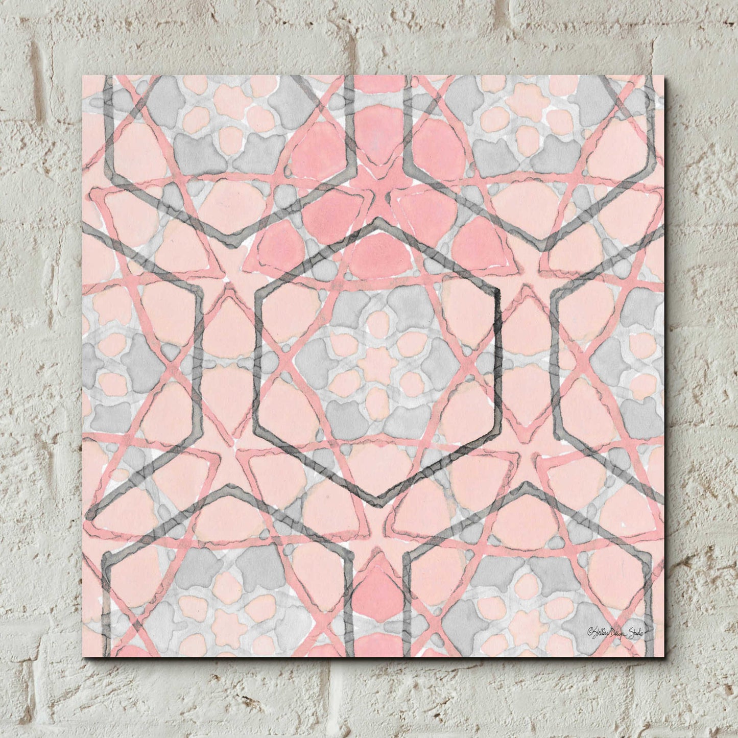 Epic Art 'Pink and Gray Pattern 1' by Stellar Design Studio, Acrylic Glass Wall Art,12x12