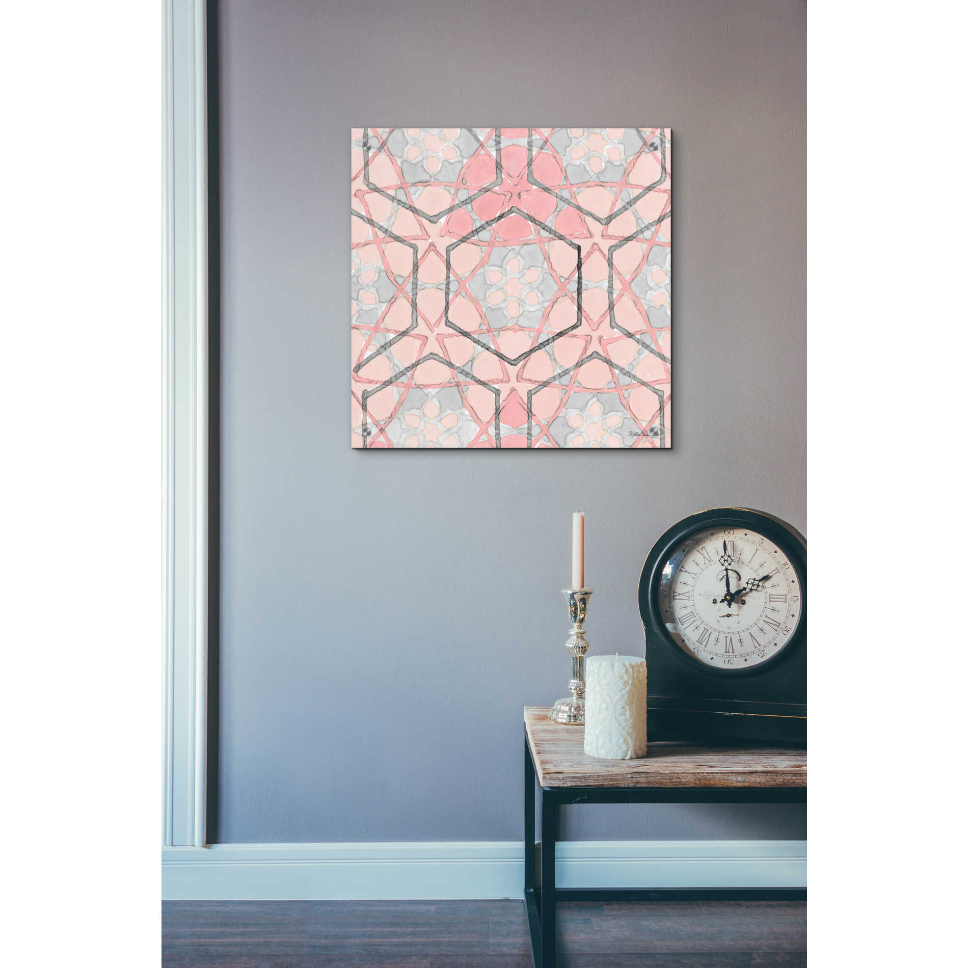 Epic Art 'Pink and Gray Pattern 1' by Stellar Design Studio, Acrylic Glass Wall Art,24x24