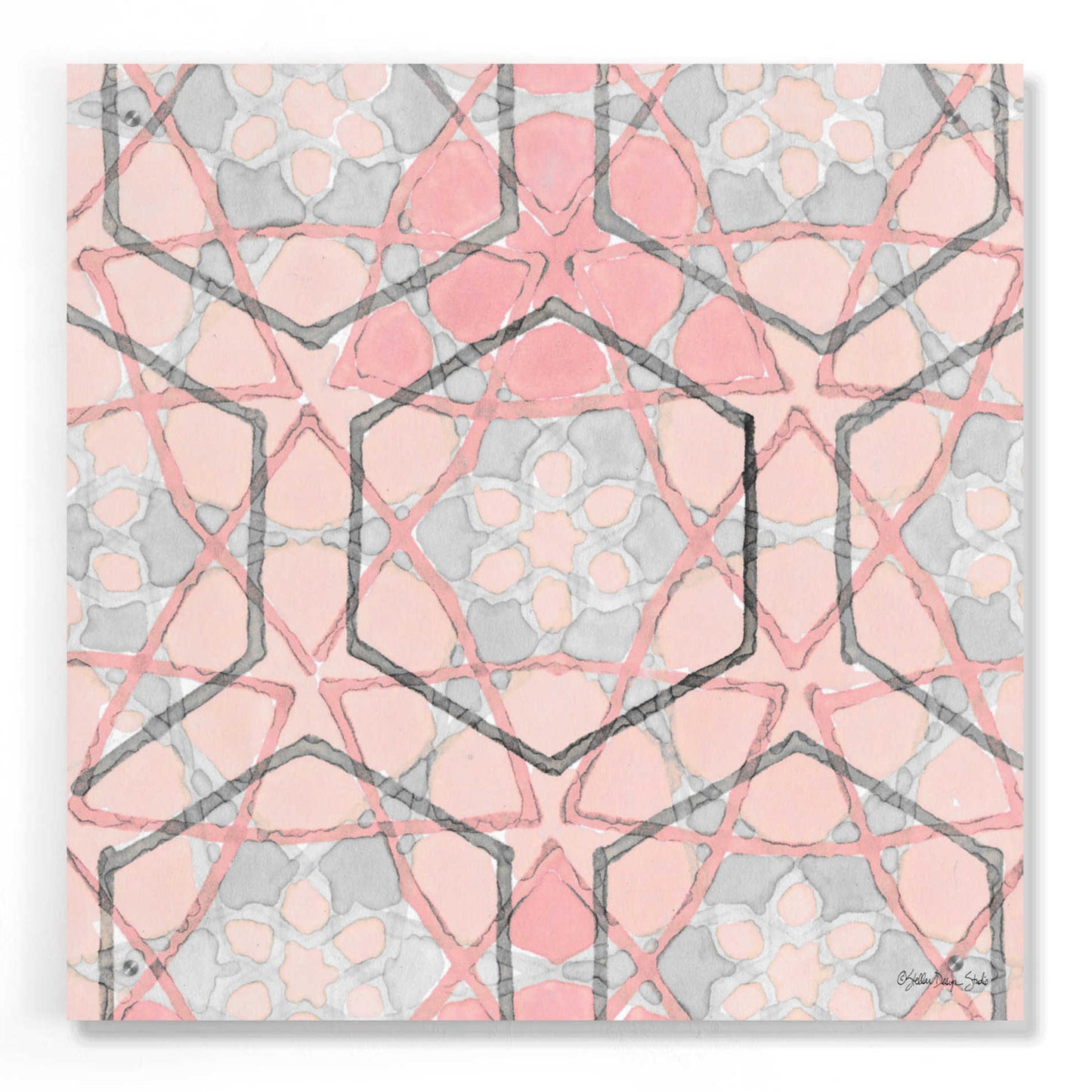 Epic Art 'Pink and Gray Pattern 1' by Stellar Design Studio, Acrylic Glass Wall Art,24x24