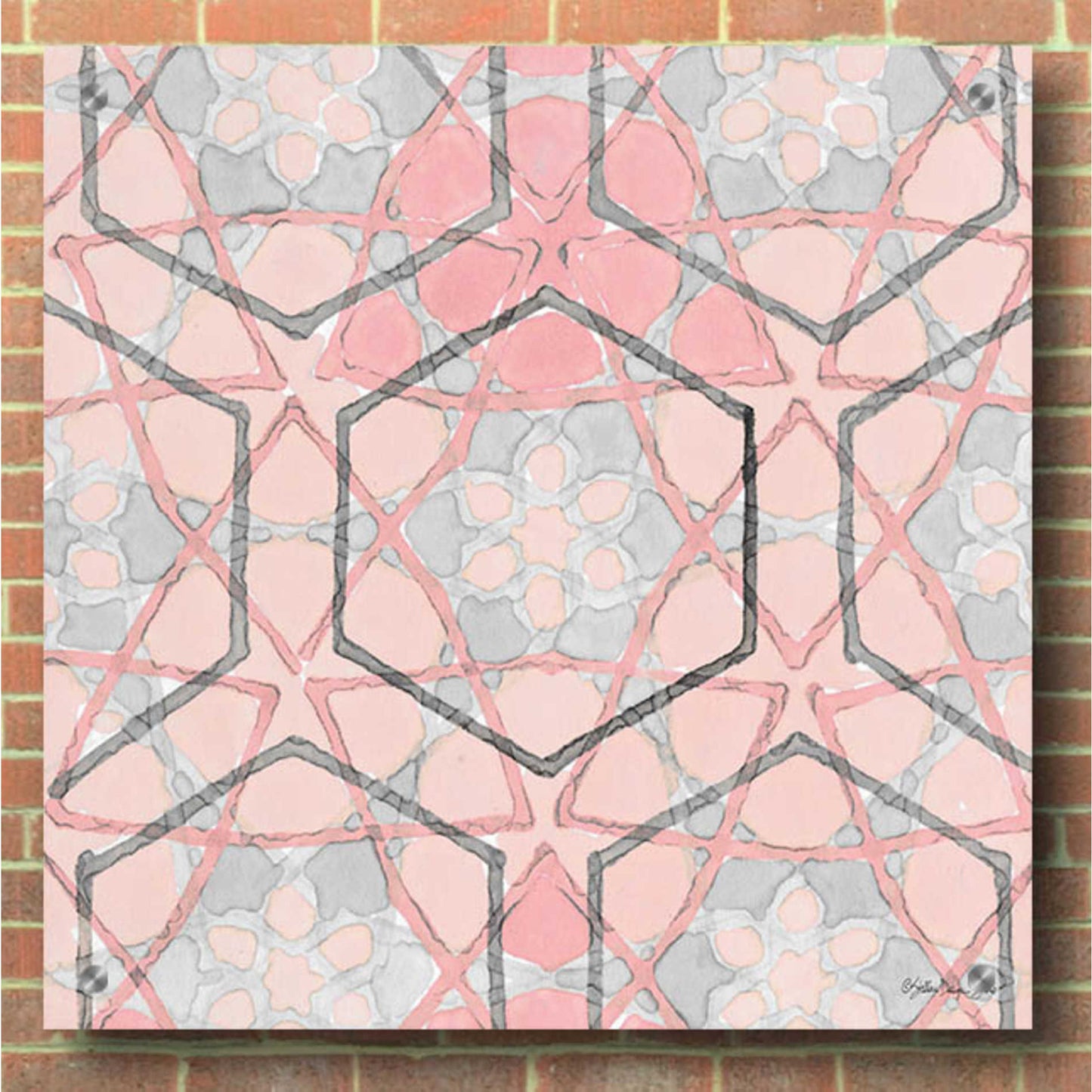 Epic Art 'Pink and Gray Pattern 1' by Stellar Design Studio, Acrylic Glass Wall Art,36x36