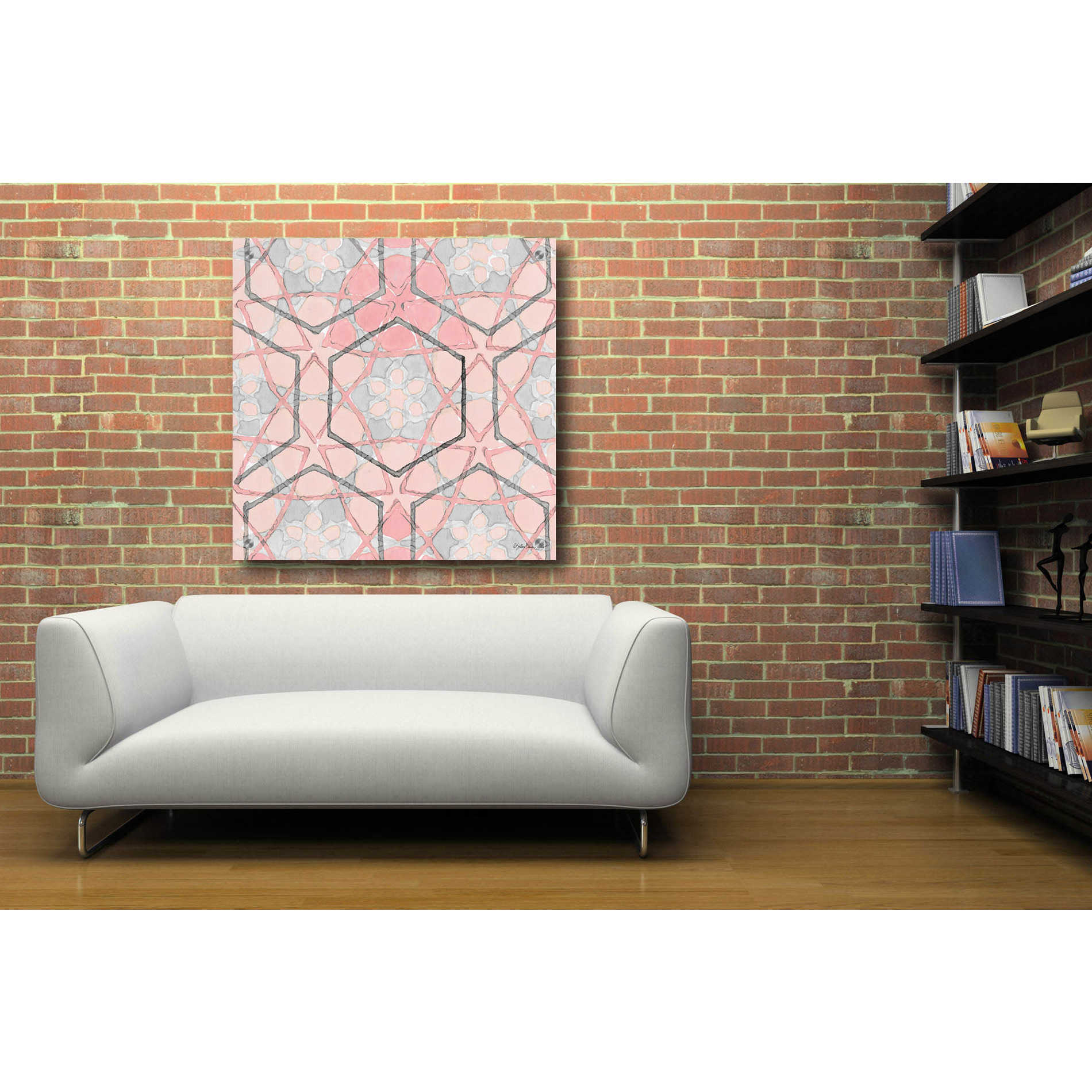 Epic Art 'Pink and Gray Pattern 1' by Stellar Design Studio, Acrylic Glass Wall Art,36x36