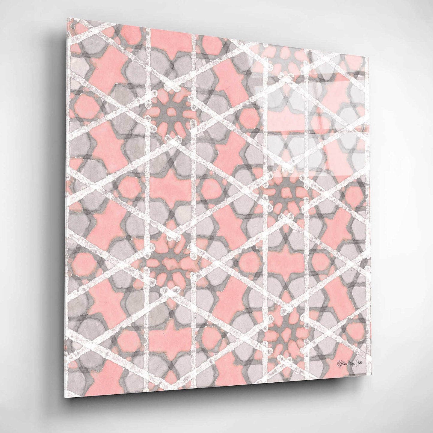 Epic Art 'Pink and Gray Pattern 2' by Stellar Design Studio, Acrylic Glass Wall Art,12x12