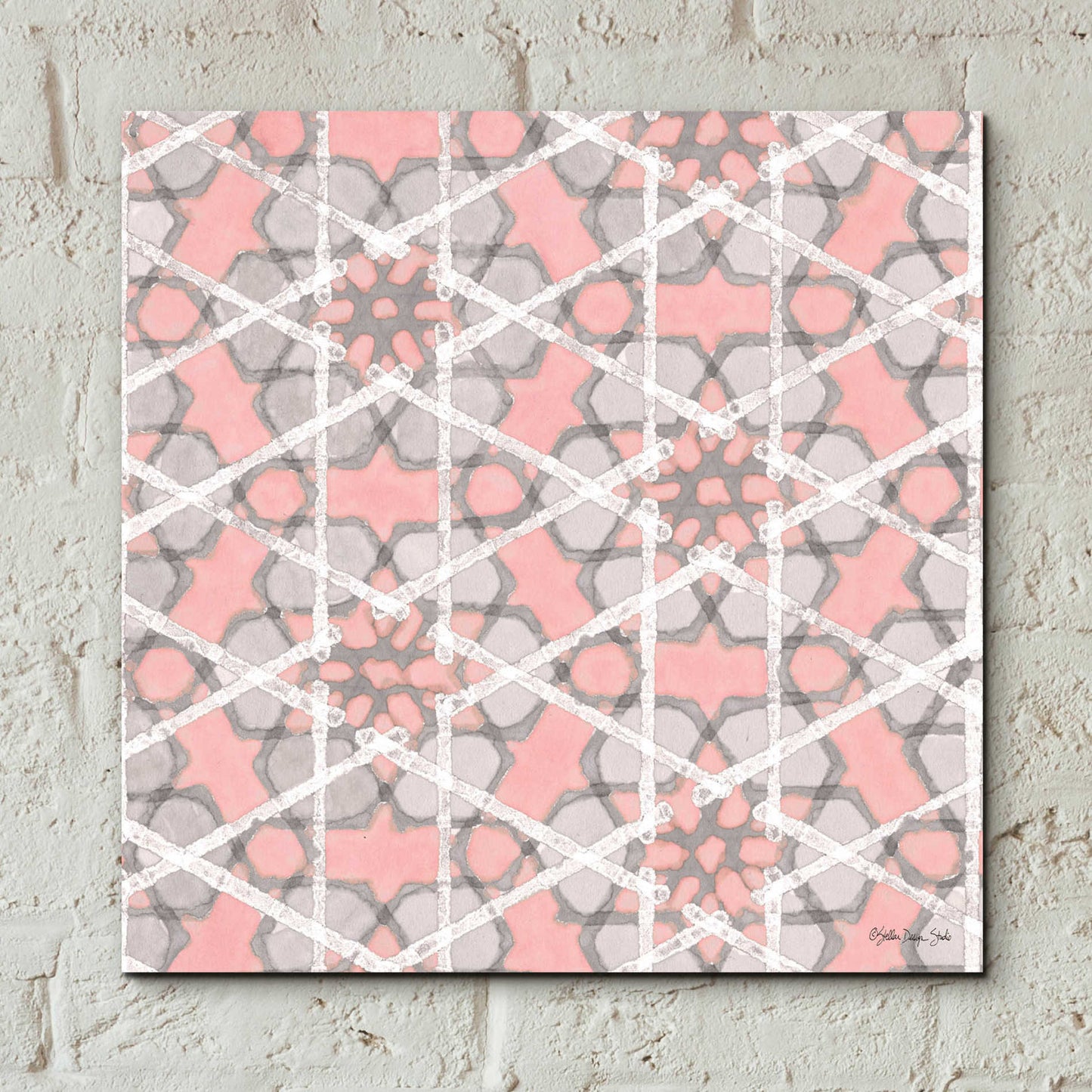 Epic Art 'Pink and Gray Pattern 2' by Stellar Design Studio, Acrylic Glass Wall Art,12x12