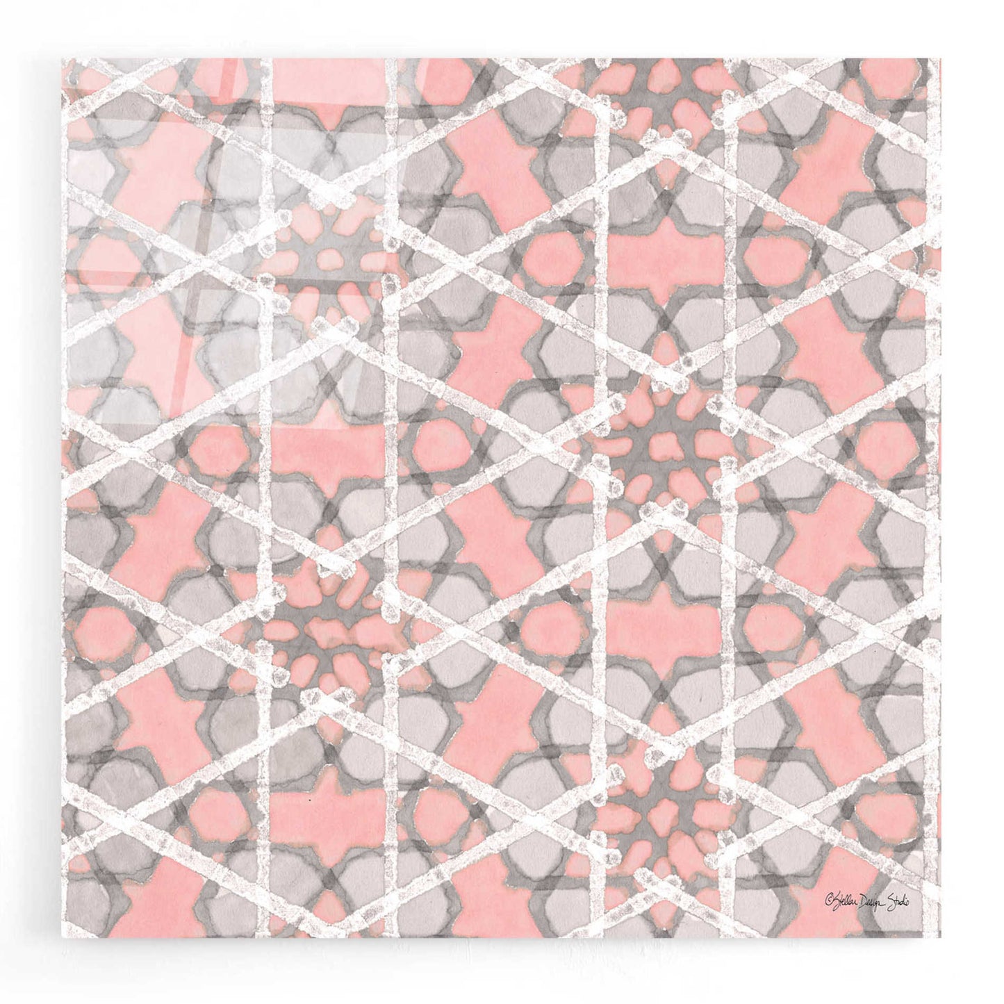 Epic Art 'Pink and Gray Pattern 2' by Stellar Design Studio, Acrylic Glass Wall Art