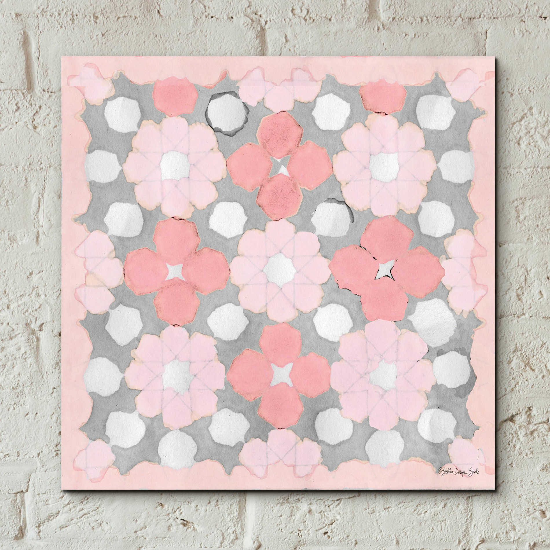 Epic Art 'Pink and Gray Pattern 3' by Stellar Design Studio, Acrylic Glass Wall Art,12x12