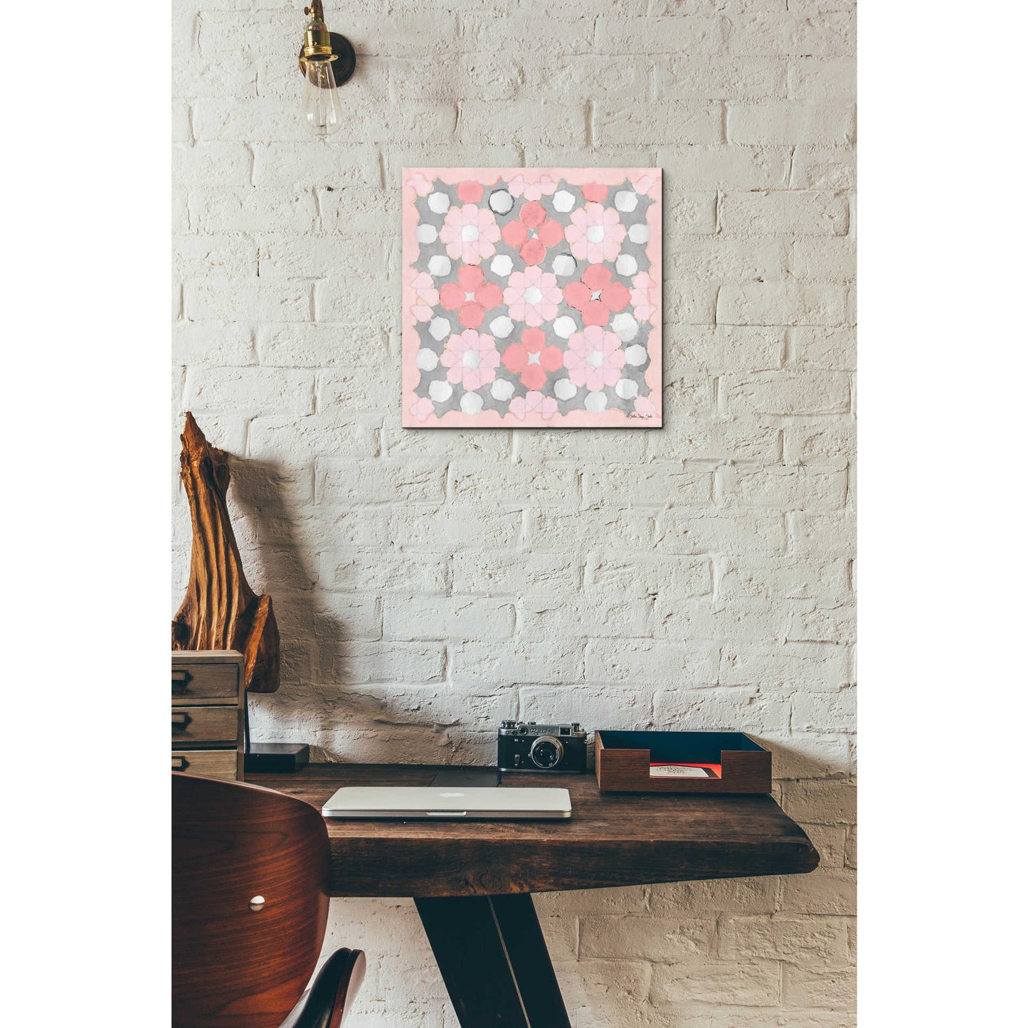 Epic Art 'Pink and Gray Pattern 3' by Stellar Design Studio, Acrylic Glass Wall Art,12x12