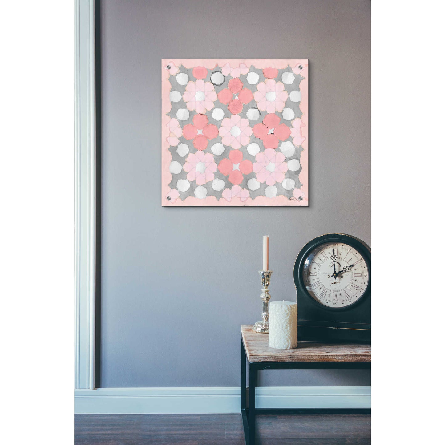 Epic Art 'Pink and Gray Pattern 3' by Stellar Design Studio, Acrylic Glass Wall Art,24x24