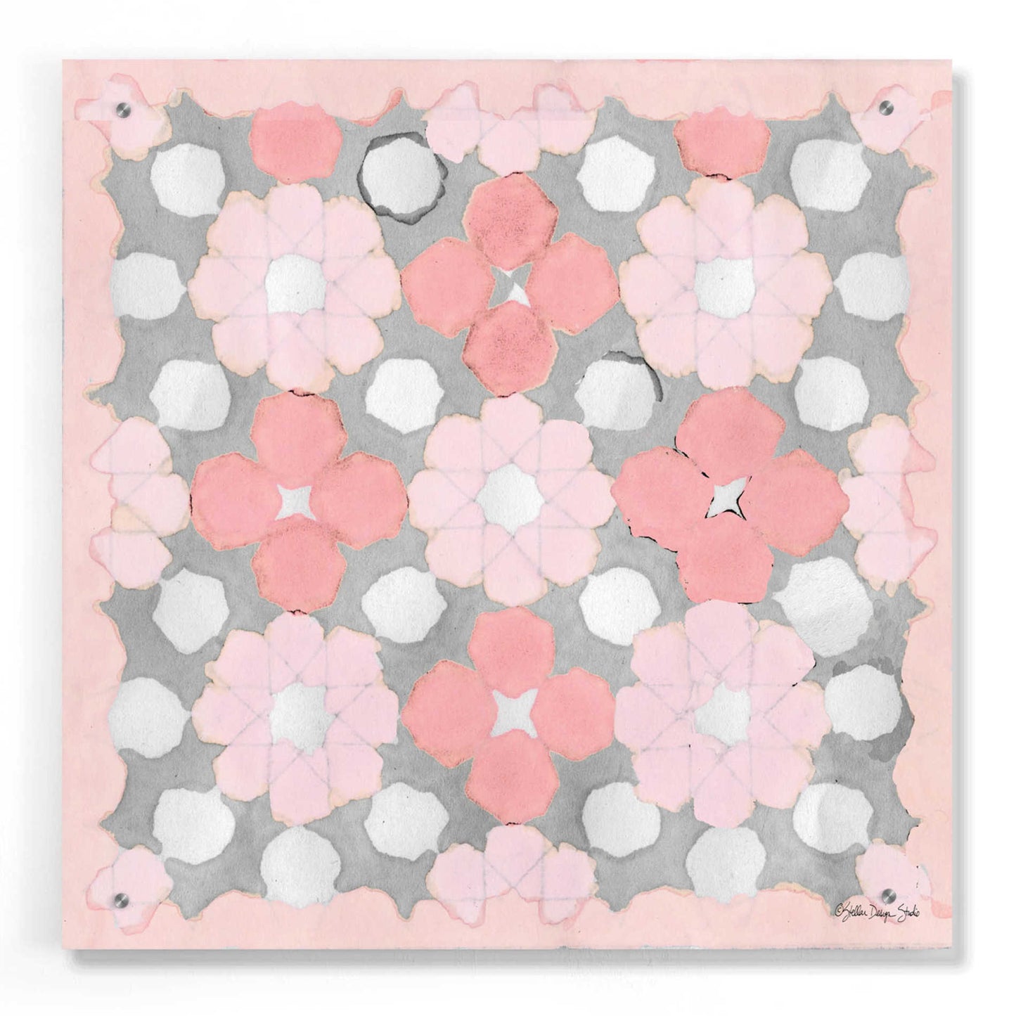 Epic Art 'Pink and Gray Pattern 3' by Stellar Design Studio, Acrylic Glass Wall Art,24x24