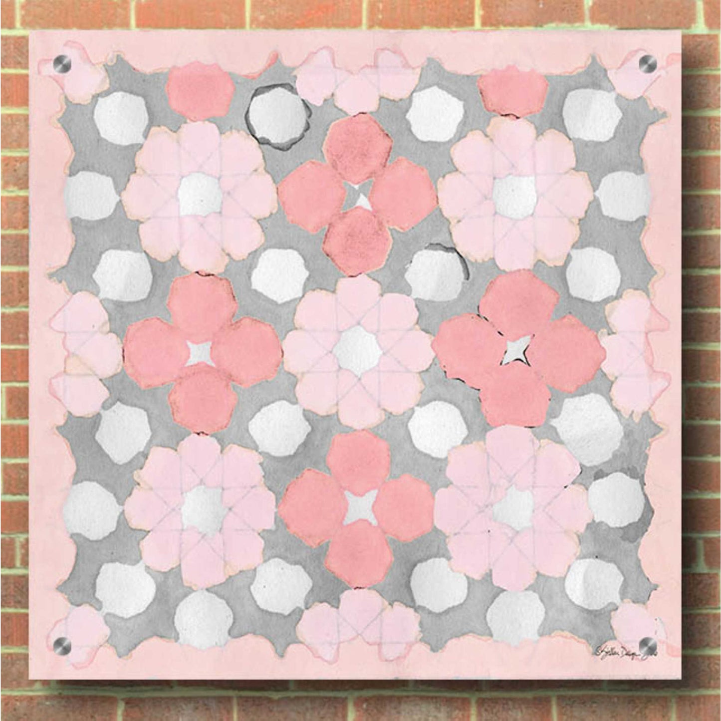 Epic Art 'Pink and Gray Pattern 3' by Stellar Design Studio, Acrylic Glass Wall Art,36x36