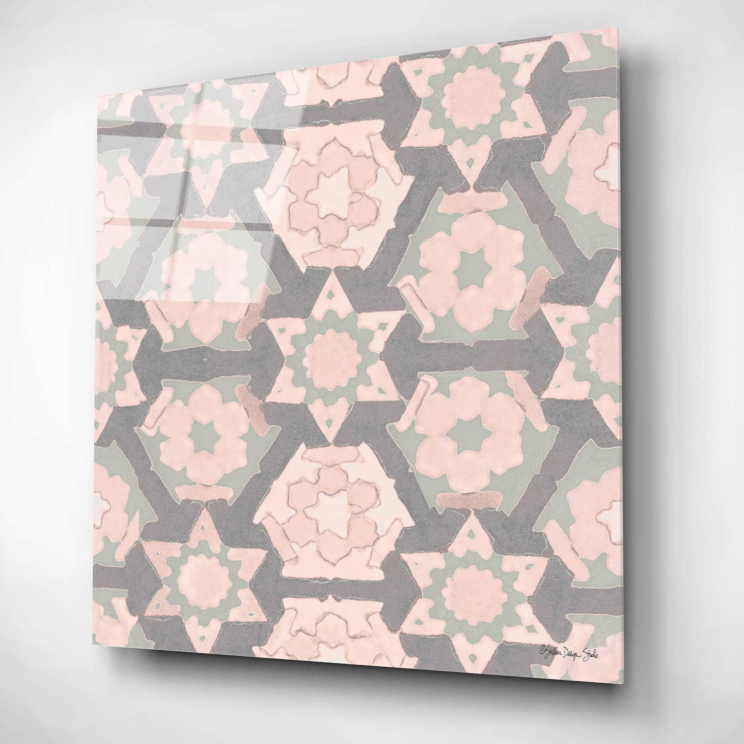 Epic Art 'Pink and Gray Pattern 4' by Stellar Design Studio, Acrylic Glass Wall Art,12x12