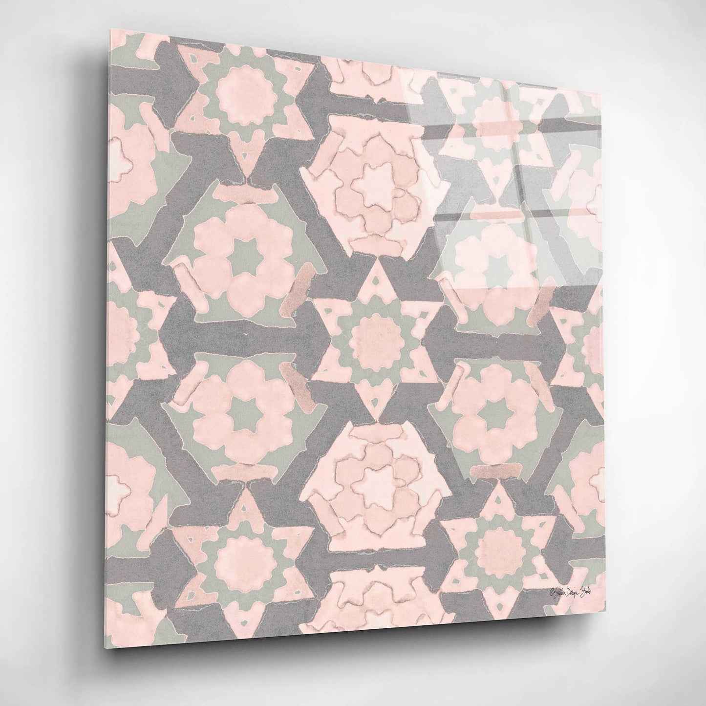 Epic Art 'Pink and Gray Pattern 4' by Stellar Design Studio, Acrylic Glass Wall Art,12x12