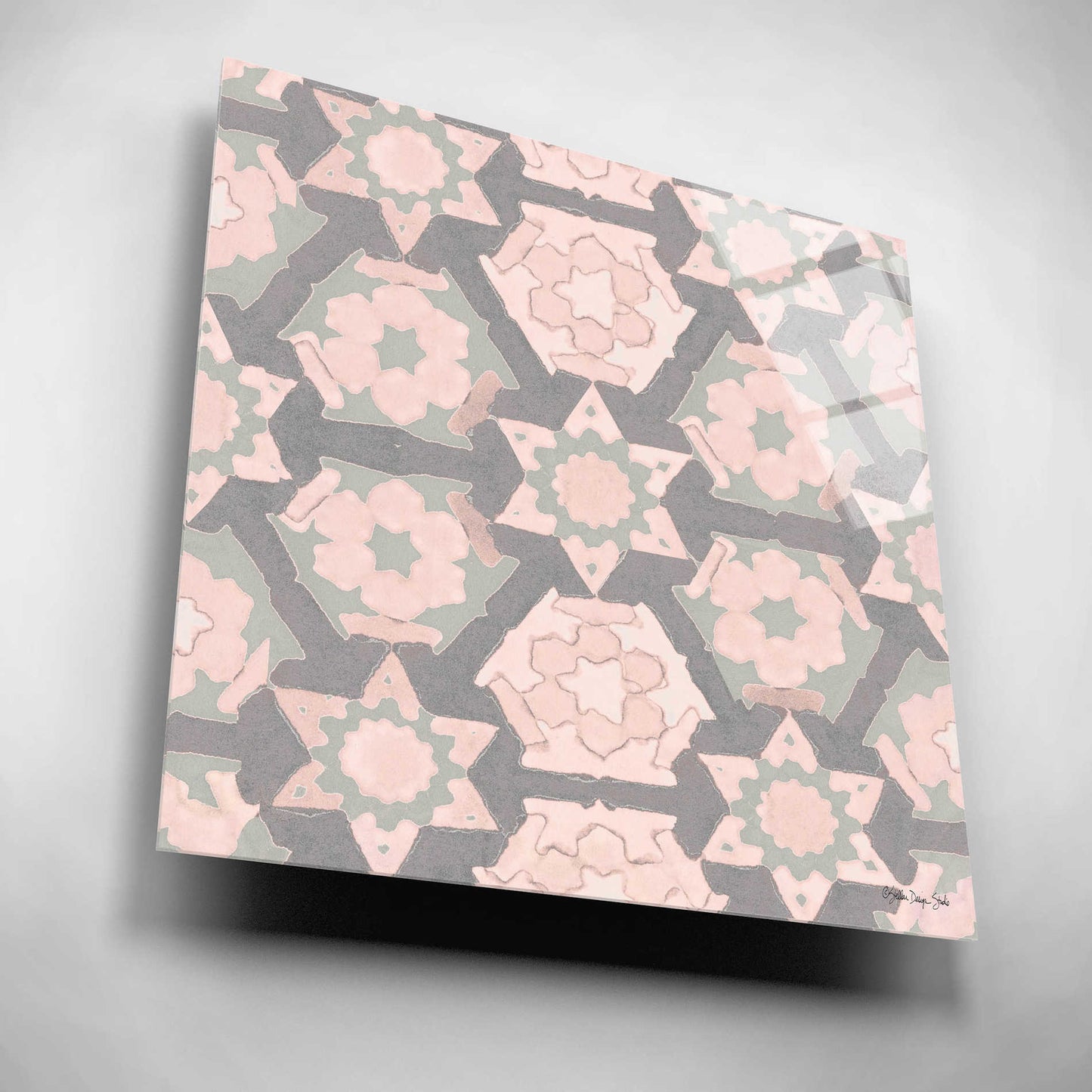 Epic Art 'Pink and Gray Pattern 4' by Stellar Design Studio, Acrylic Glass Wall Art,12x12