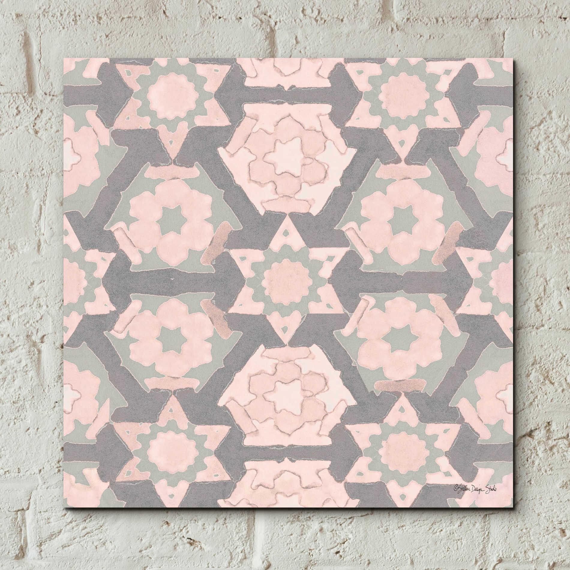 Epic Art 'Pink and Gray Pattern 4' by Stellar Design Studio, Acrylic Glass Wall Art,12x12