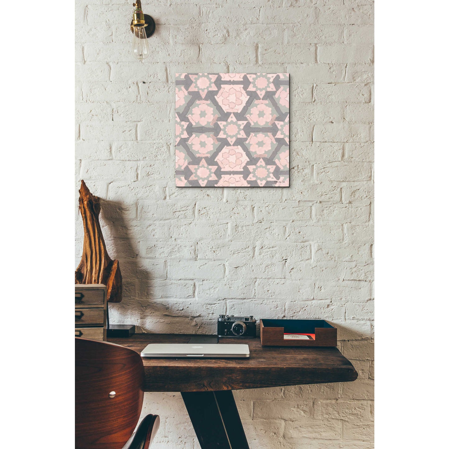 Epic Art 'Pink and Gray Pattern 4' by Stellar Design Studio, Acrylic Glass Wall Art,12x12