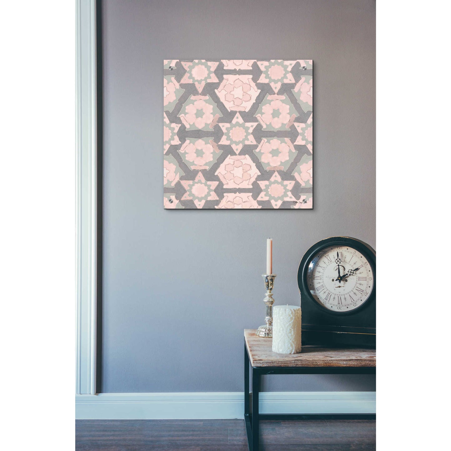 Epic Art 'Pink and Gray Pattern 4' by Stellar Design Studio, Acrylic Glass Wall Art,24x24