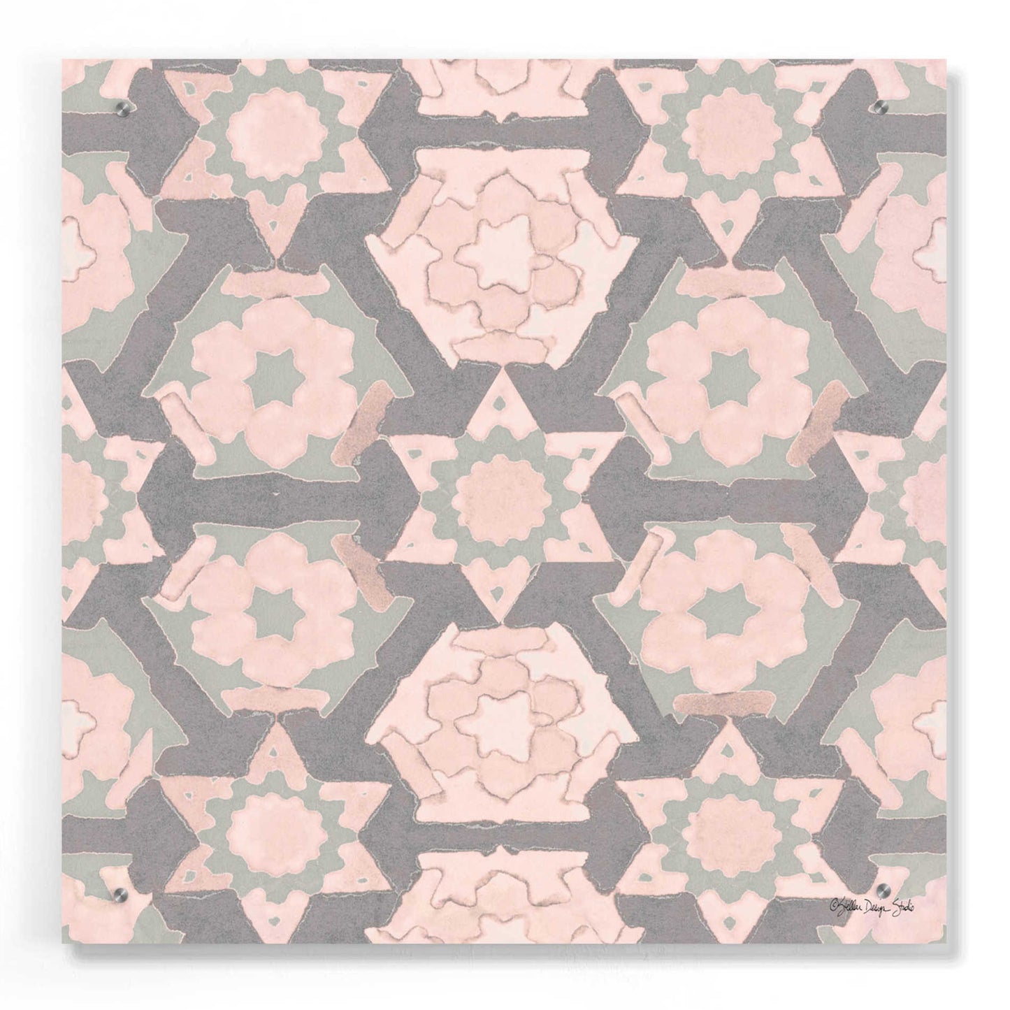 Epic Art 'Pink and Gray Pattern 4' by Stellar Design Studio, Acrylic Glass Wall Art,24x24