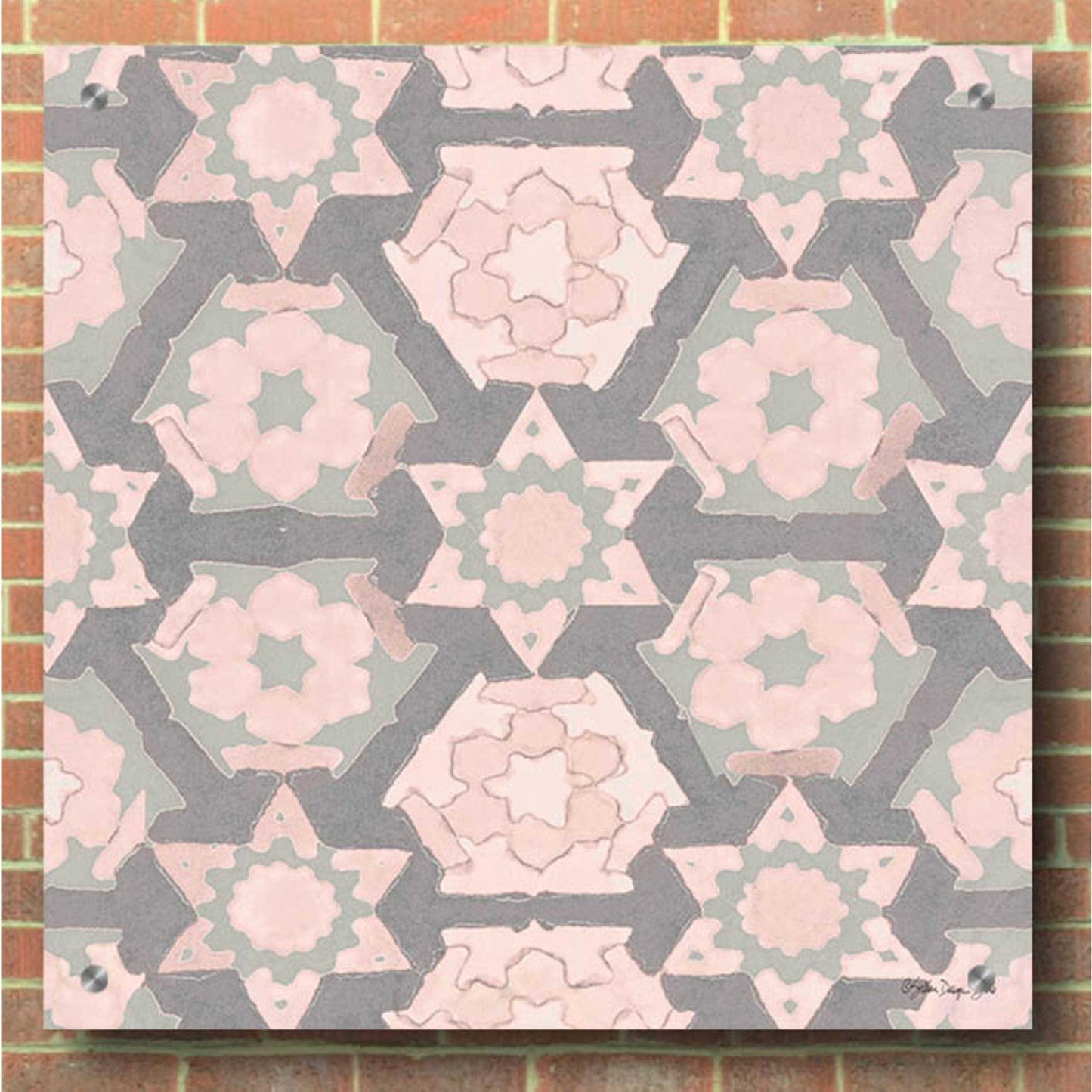 Epic Art 'Pink and Gray Pattern 4' by Stellar Design Studio, Acrylic Glass Wall Art,36x36