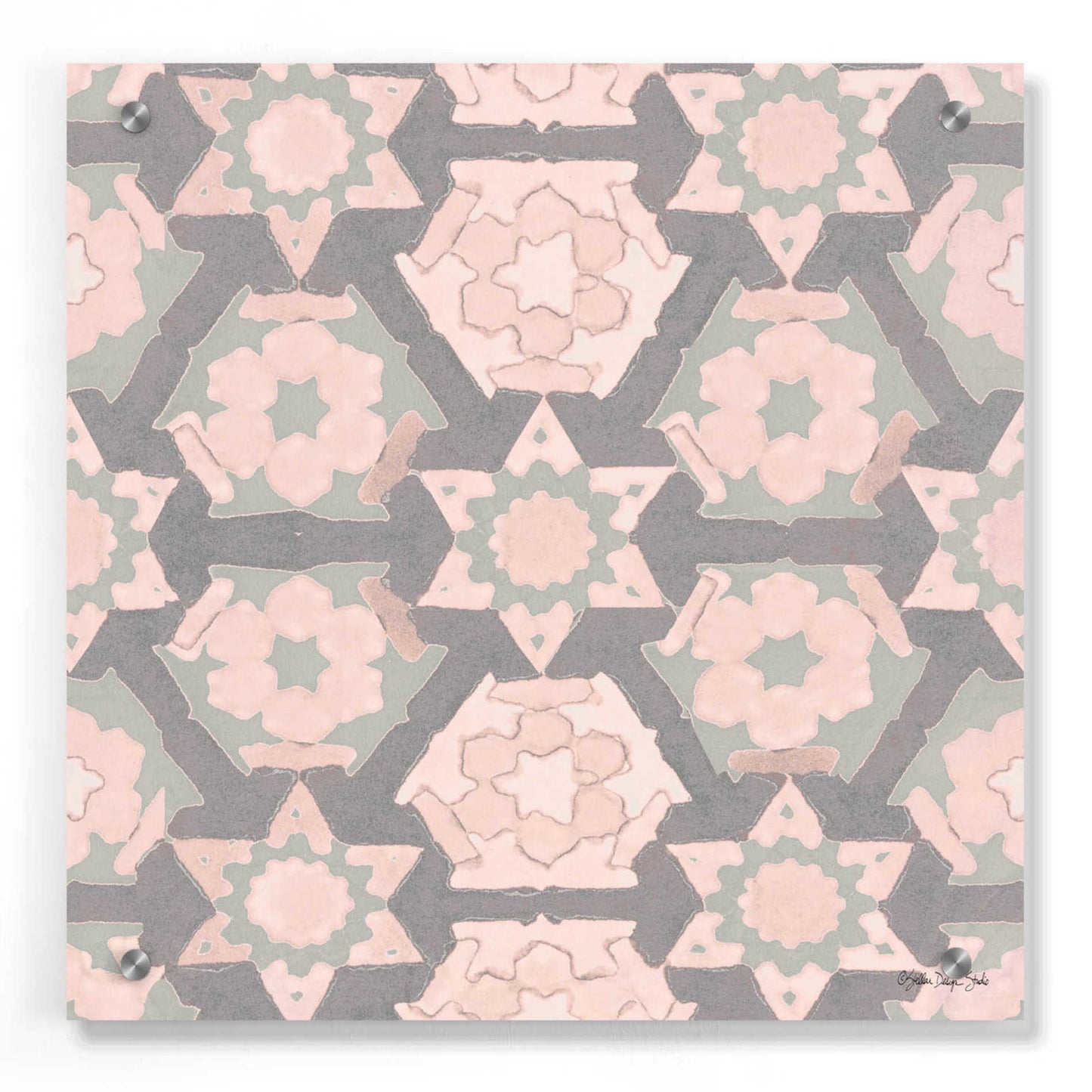 Epic Art 'Pink and Gray Pattern 4' by Stellar Design Studio, Acrylic Glass Wall Art,36x36