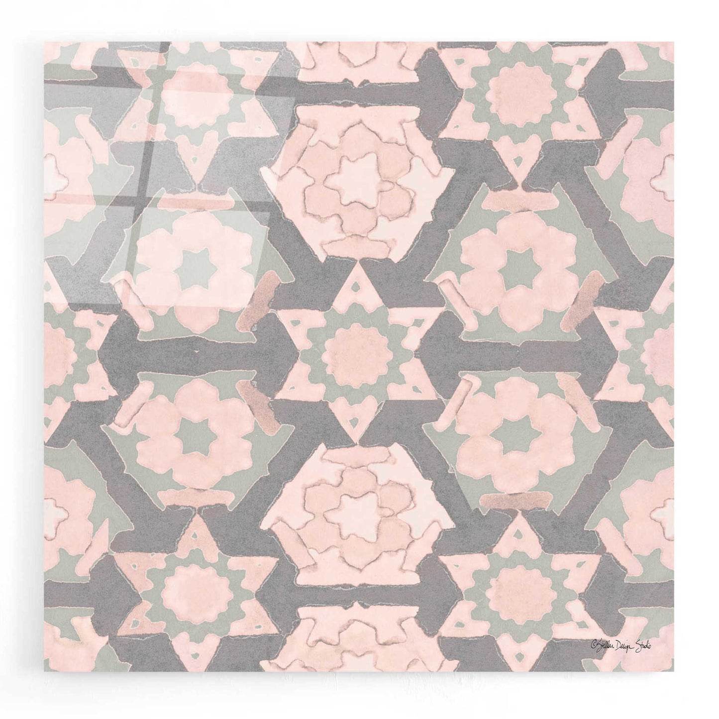 Epic Art 'Pink and Gray Pattern 4' by Stellar Design Studio, Acrylic Glass Wall Art