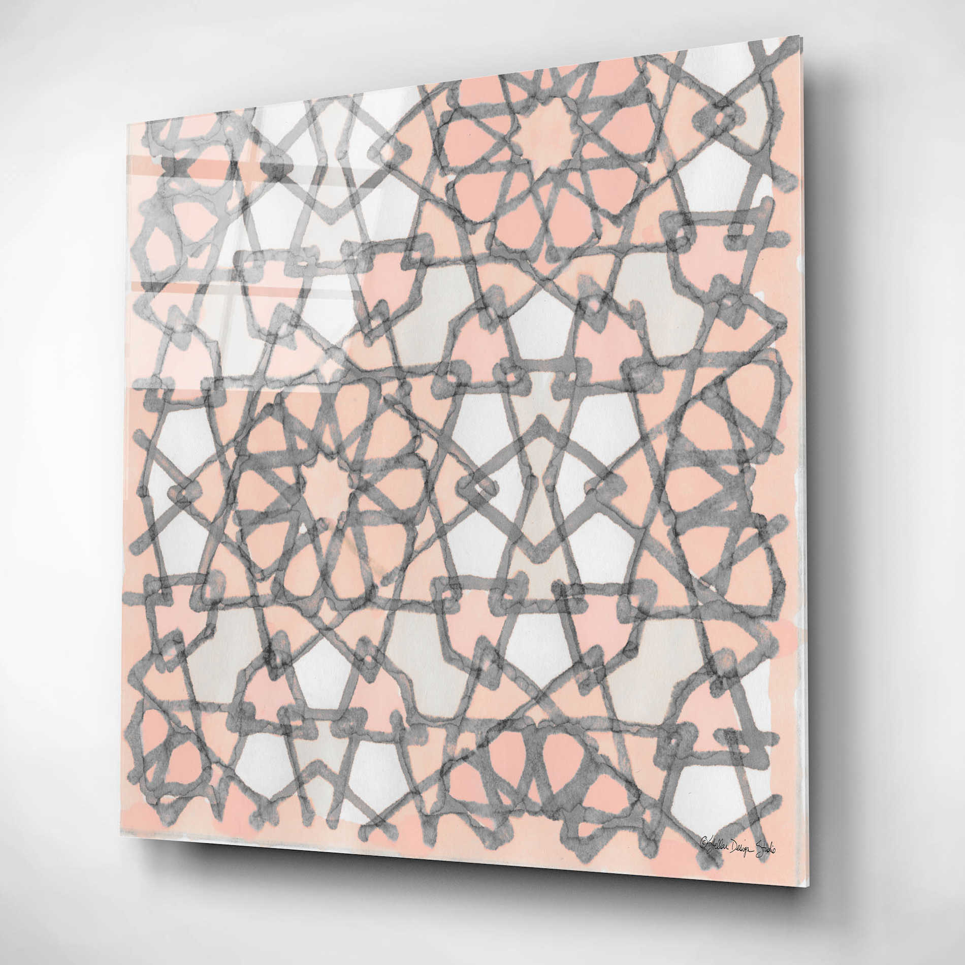 Epic Art 'Pink and Gray Pattern 6' by Stellar Design Studio, Acrylic Glass Wall Art,12x12