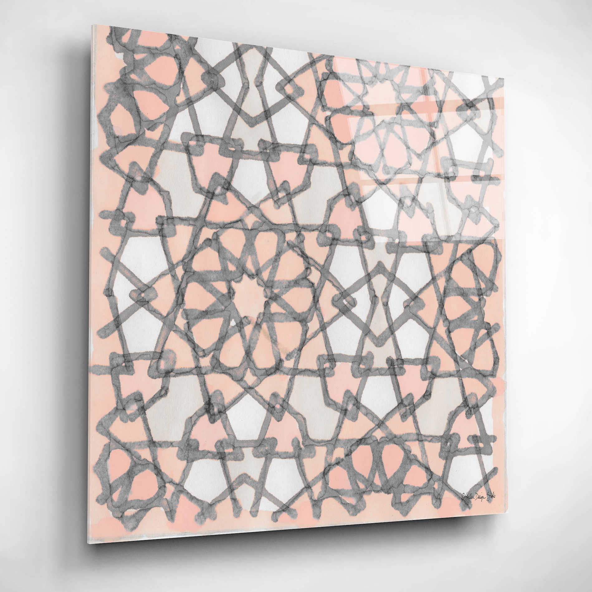 Epic Art 'Pink and Gray Pattern 6' by Stellar Design Studio, Acrylic Glass Wall Art,12x12