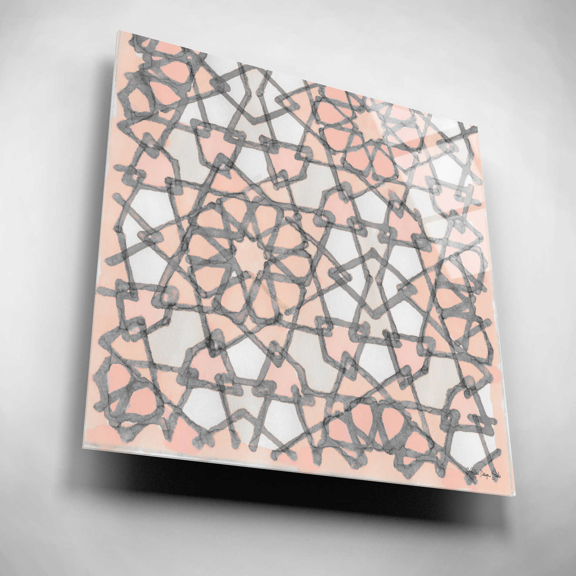 Epic Art 'Pink and Gray Pattern 6' by Stellar Design Studio, Acrylic Glass Wall Art,12x12