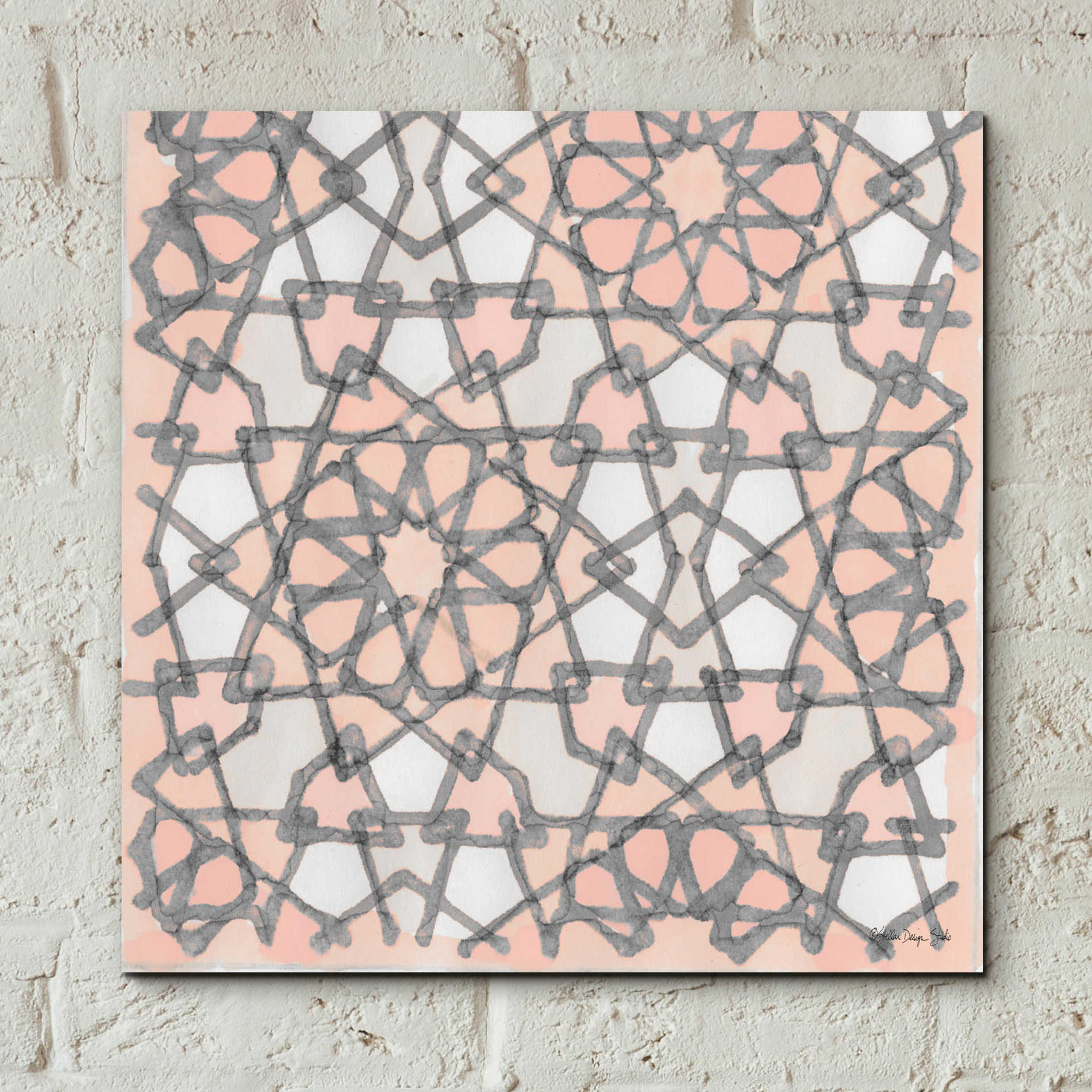 Epic Art 'Pink and Gray Pattern 6' by Stellar Design Studio, Acrylic Glass Wall Art,12x12