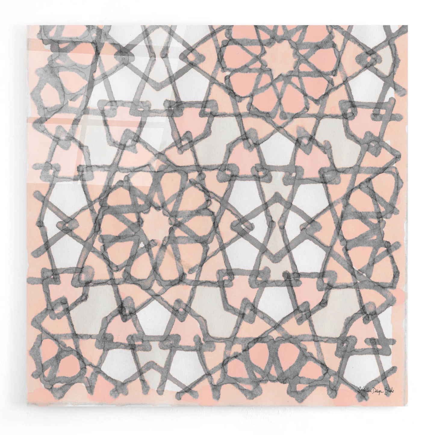 Epic Art 'Pink and Gray Pattern 6' by Stellar Design Studio, Acrylic Glass Wall Art,12x12