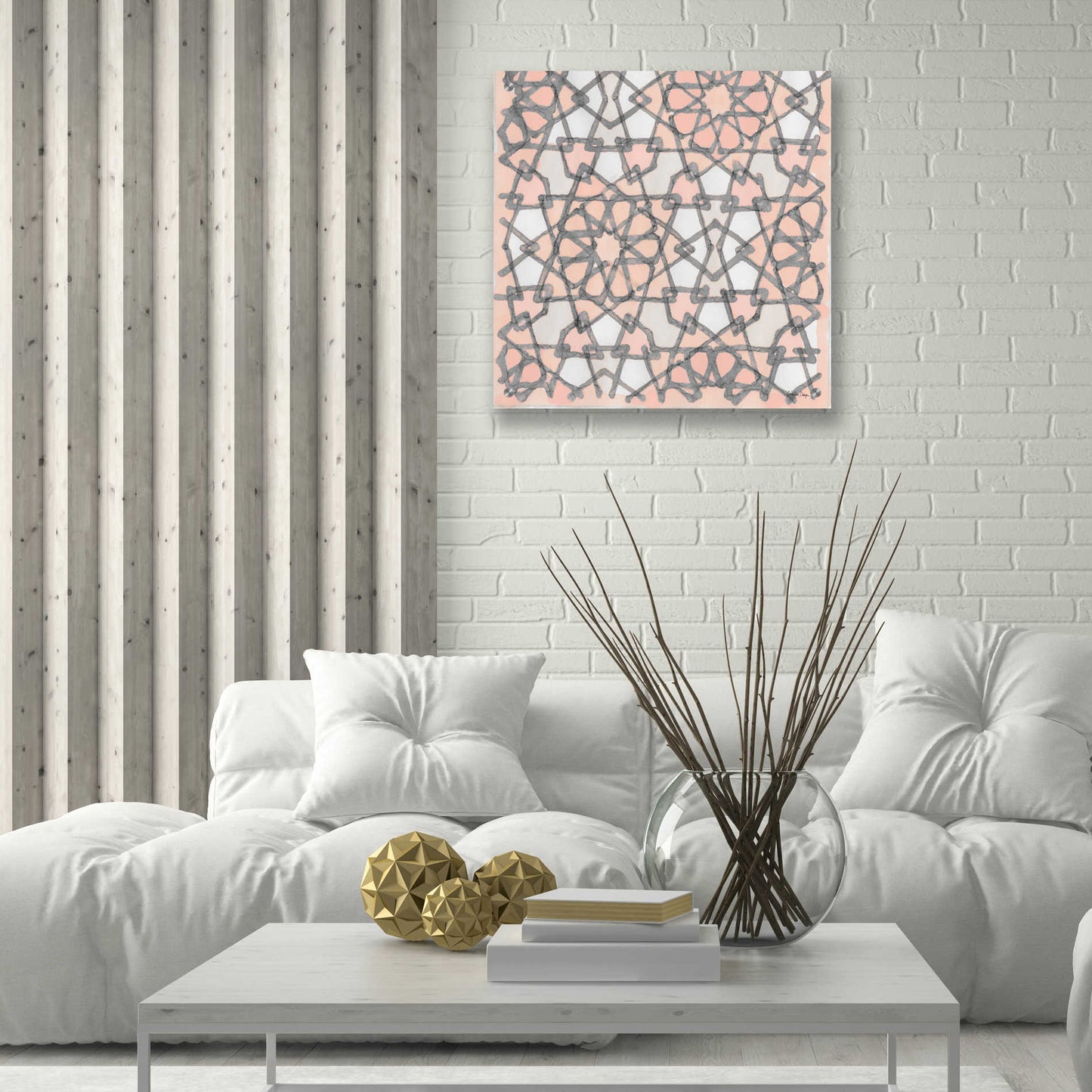 Epic Art 'Pink and Gray Pattern 6' by Stellar Design Studio, Acrylic Glass Wall Art,24x24