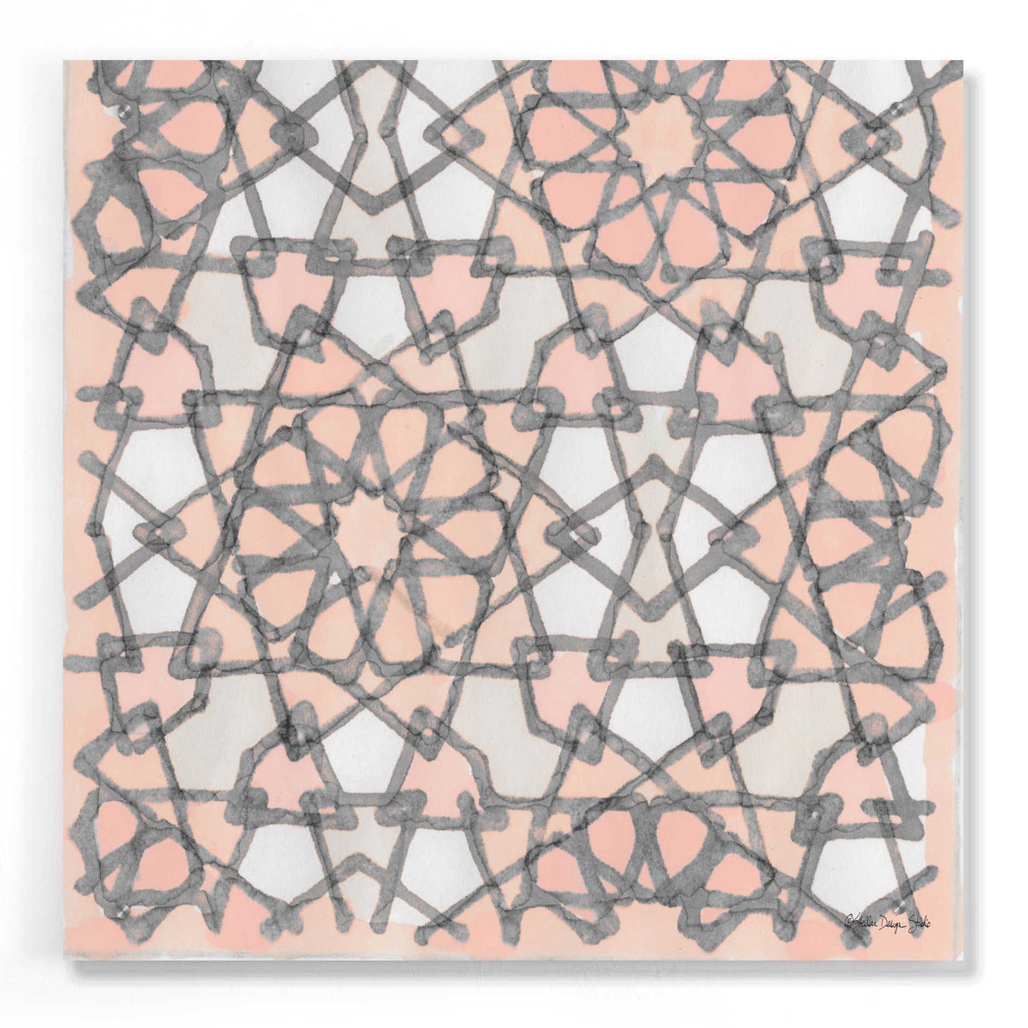 Epic Art 'Pink and Gray Pattern 6' by Stellar Design Studio, Acrylic Glass Wall Art,24x24