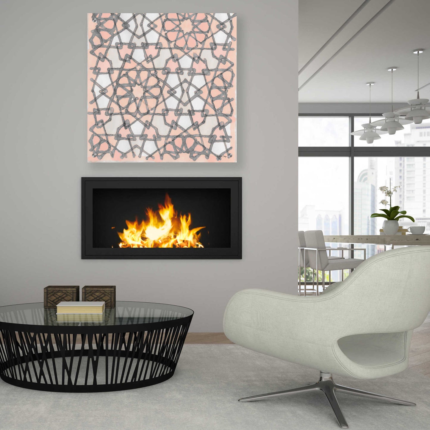 Epic Art 'Pink and Gray Pattern 6' by Stellar Design Studio, Acrylic Glass Wall Art,36x36