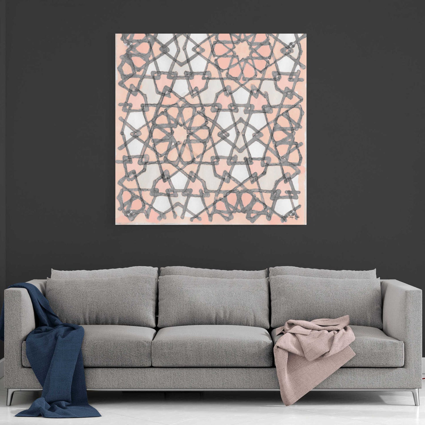 Epic Art 'Pink and Gray Pattern 6' by Stellar Design Studio, Acrylic Glass Wall Art,36x36