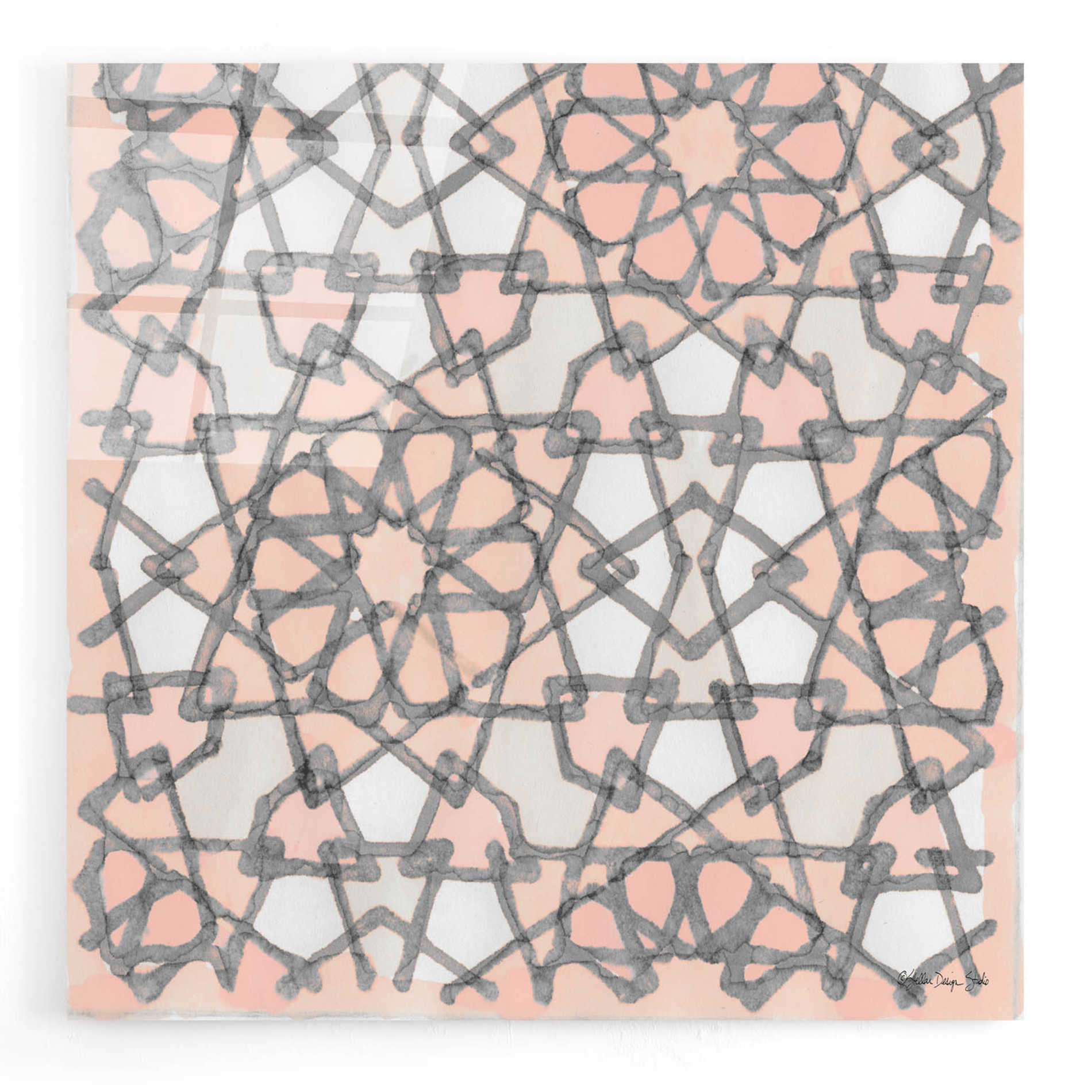 Epic Art 'Pink and Gray Pattern 6' by Stellar Design Studio, Acrylic Glass Wall Art