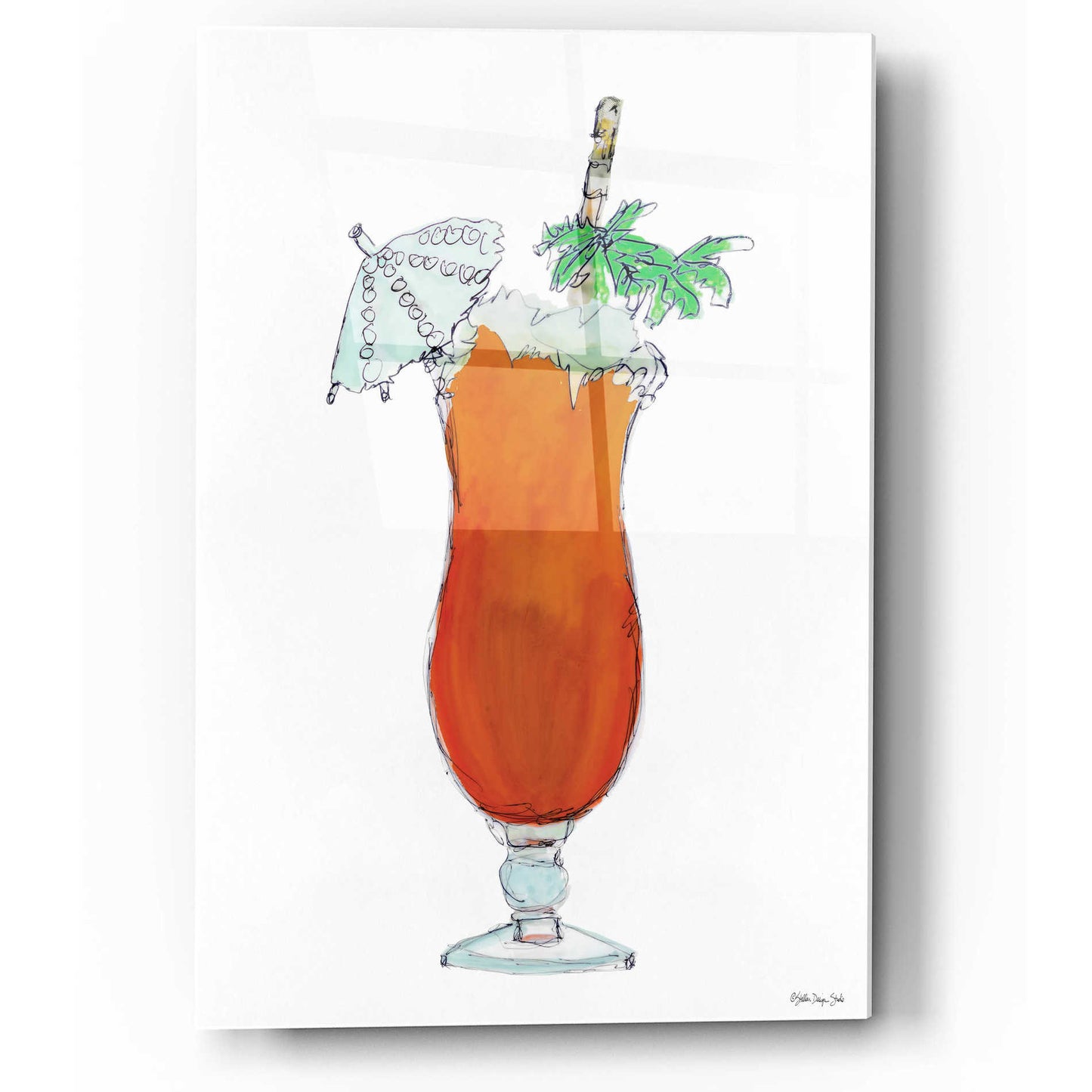 Epic Art 'Tropical Cocktail' by Stellar Design Studio, Acrylic Glass Wall Art,12x16