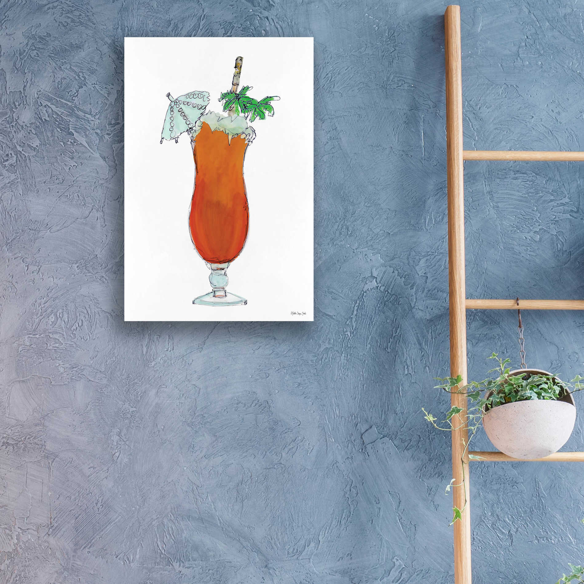 Epic Art 'Tropical Cocktail' by Stellar Design Studio, Acrylic Glass Wall Art,16x24
