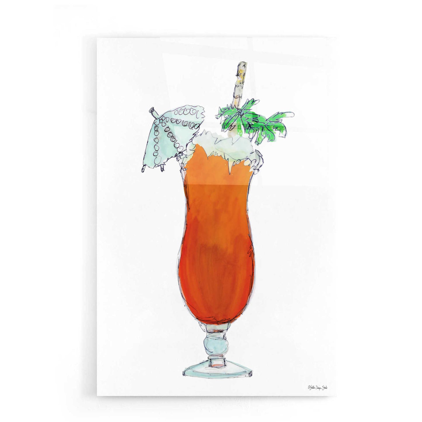Epic Art 'Tropical Cocktail' by Stellar Design Studio, Acrylic Glass Wall Art,16x24