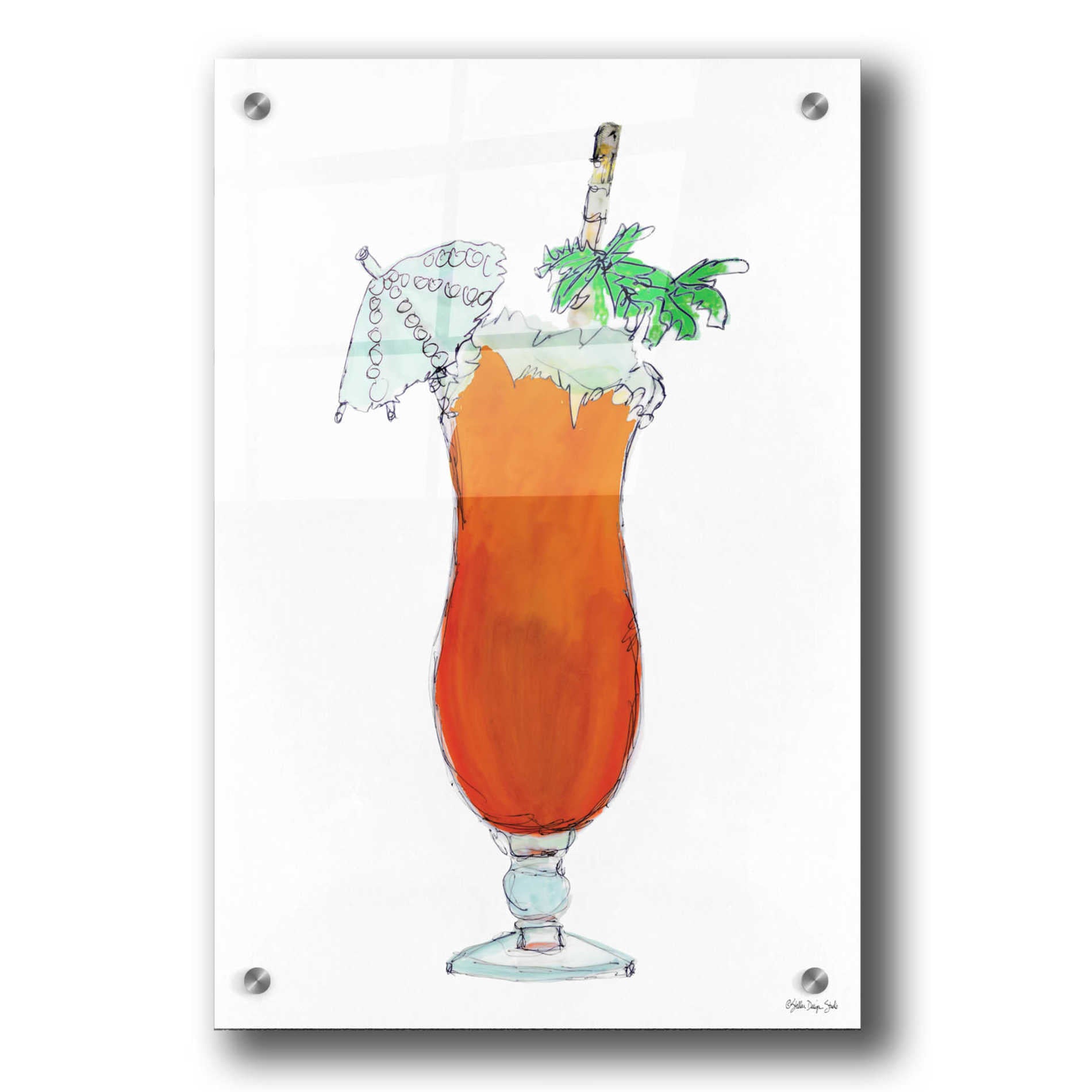 Epic Art 'Tropical Cocktail' by Stellar Design Studio, Acrylic Glass Wall Art,24x36