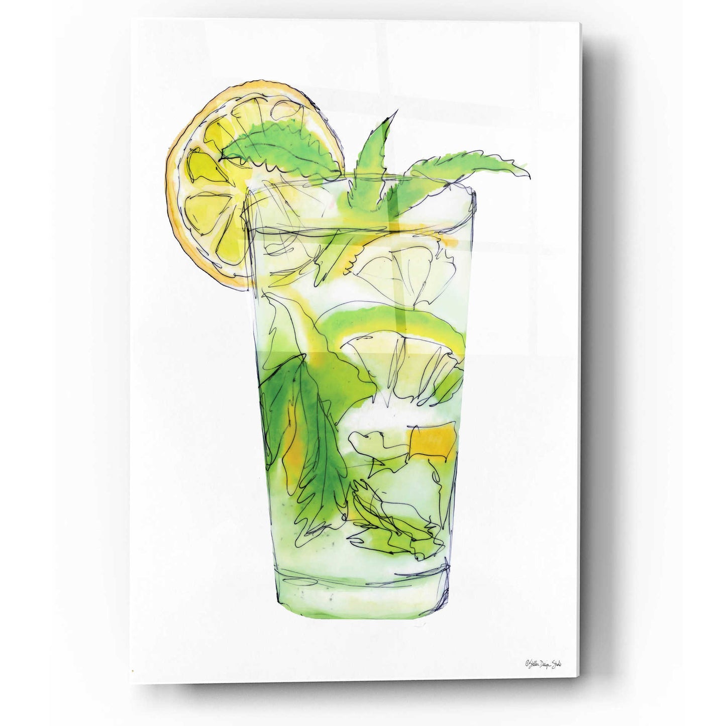 Epic Art 'Mint Julip' by Stellar Design Studio, Acrylic Glass Wall Art,12x16