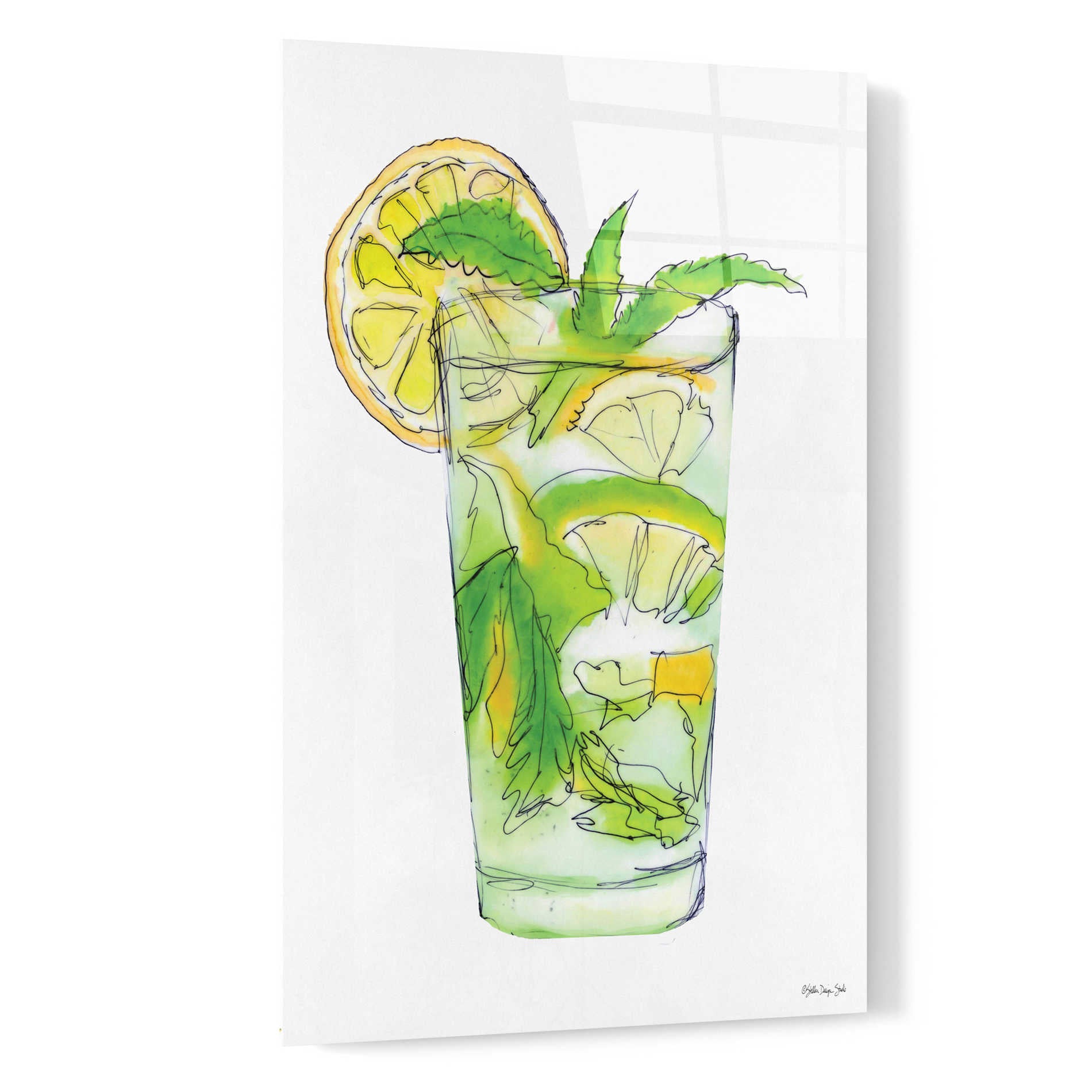 Epic Art 'Mint Julip' by Stellar Design Studio, Acrylic Glass Wall Art,16x24