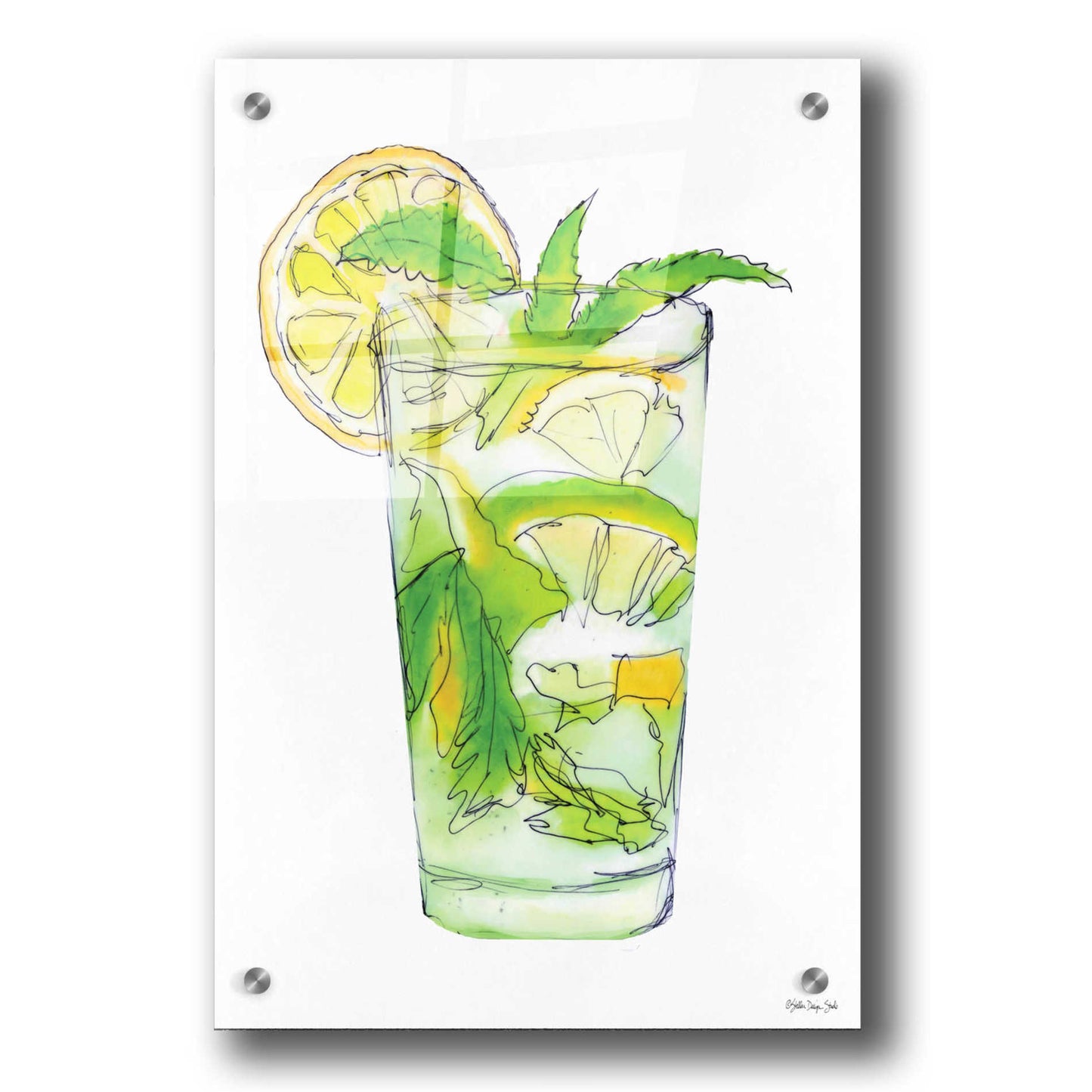 Epic Art 'Mint Julip' by Stellar Design Studio, Acrylic Glass Wall Art,24x36