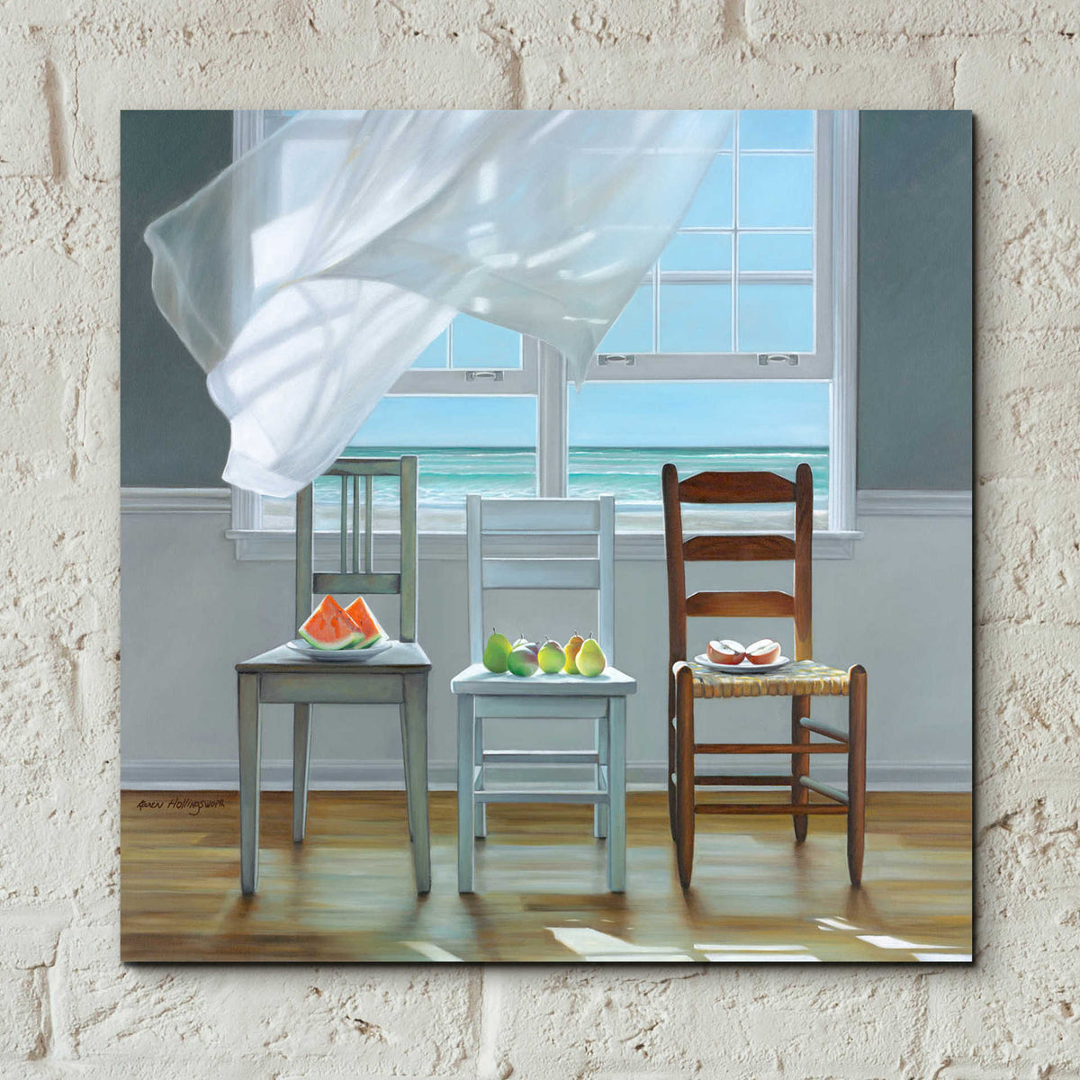 'Beach Therapy' by Karen Hollingsworth, Acrylic Wall Art,12x12