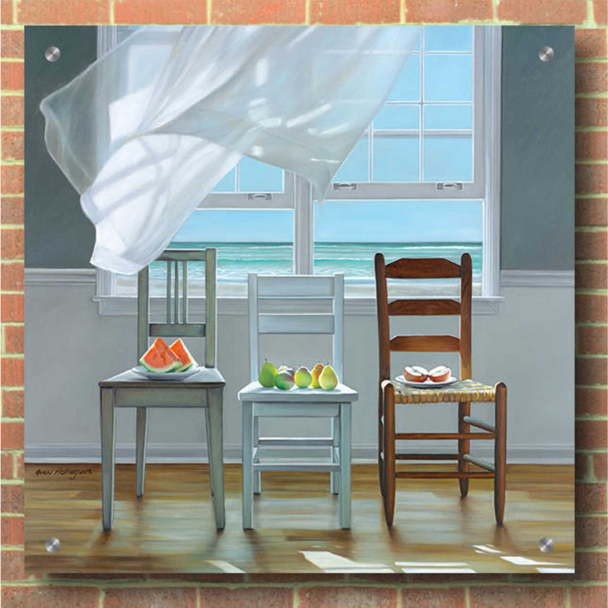 'Beach Therapy' by Karen Hollingsworth, Acrylic Wall Art,36x36
