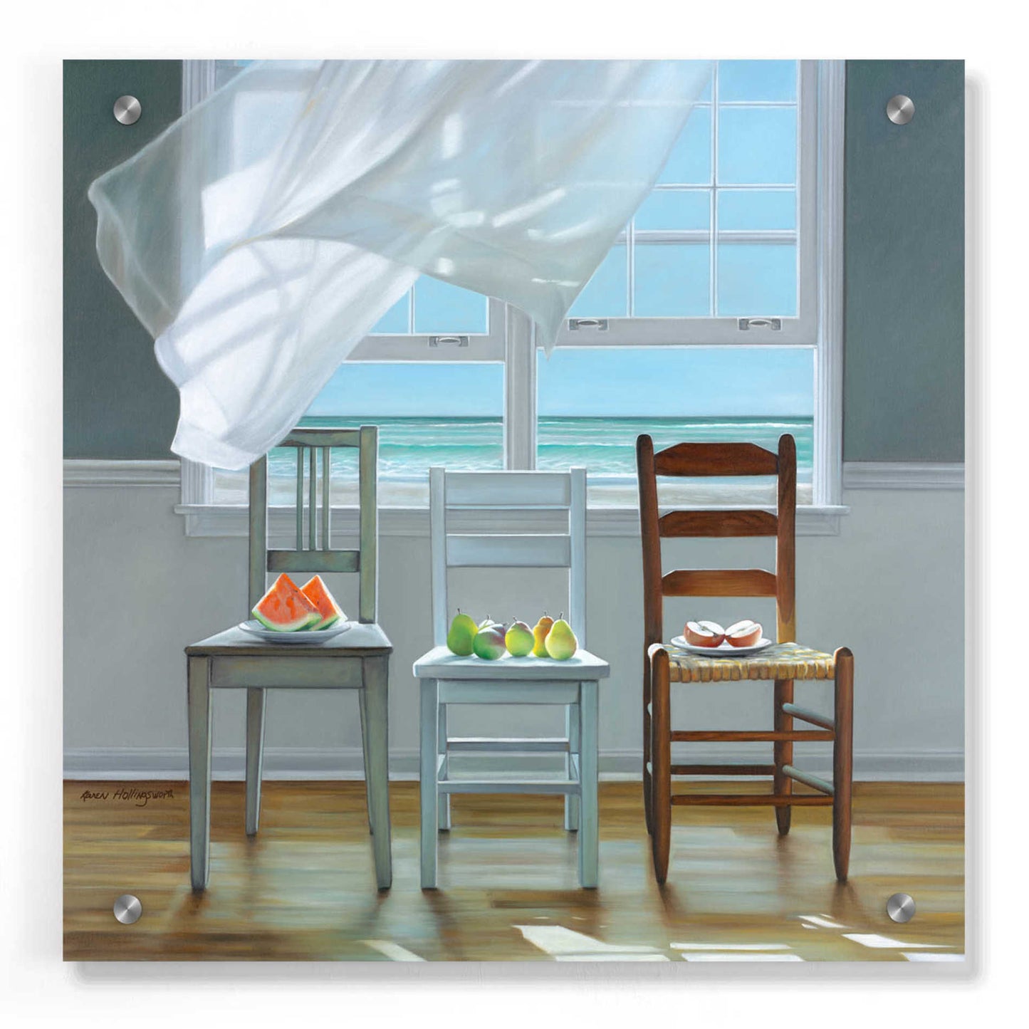 'Beach Therapy' by Karen Hollingsworth, Acrylic Wall Art,36x36