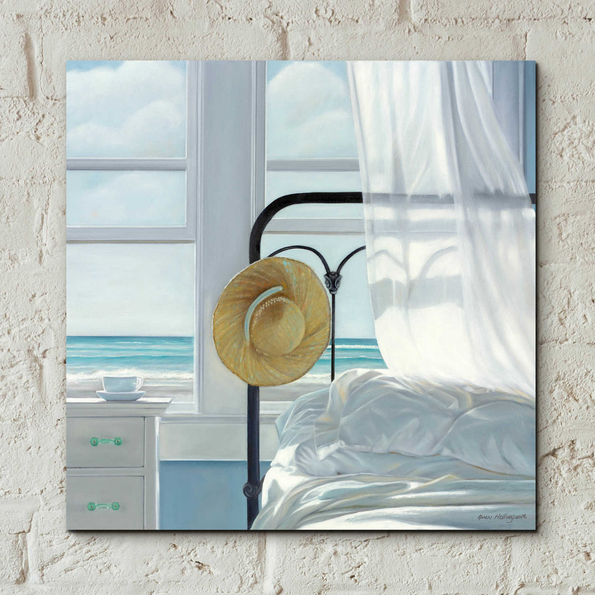 'Sand in the Sheets' by Karen Hollingsworth, Acrylic Wall Art,12x12